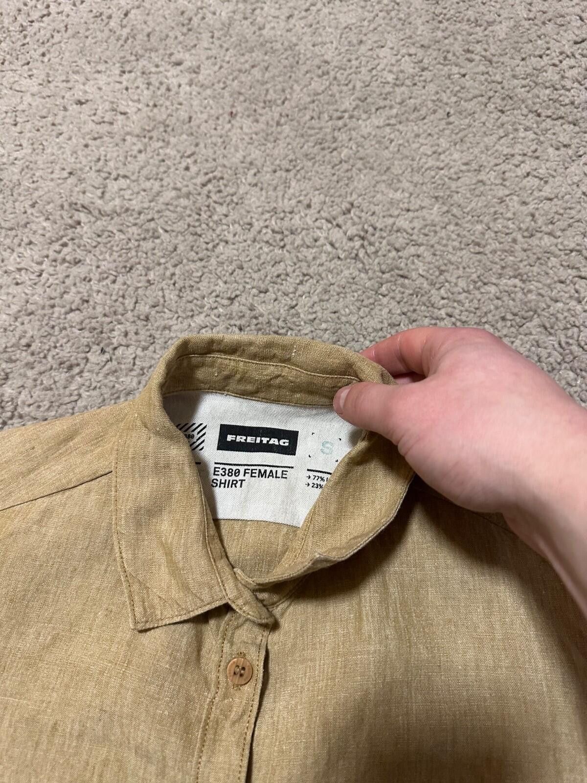 Freitag FREITAG E380 Womens Long Sleeve Breige Linen Button Shirt Size S / US 4 / IT 40 - 5 Thumbnail