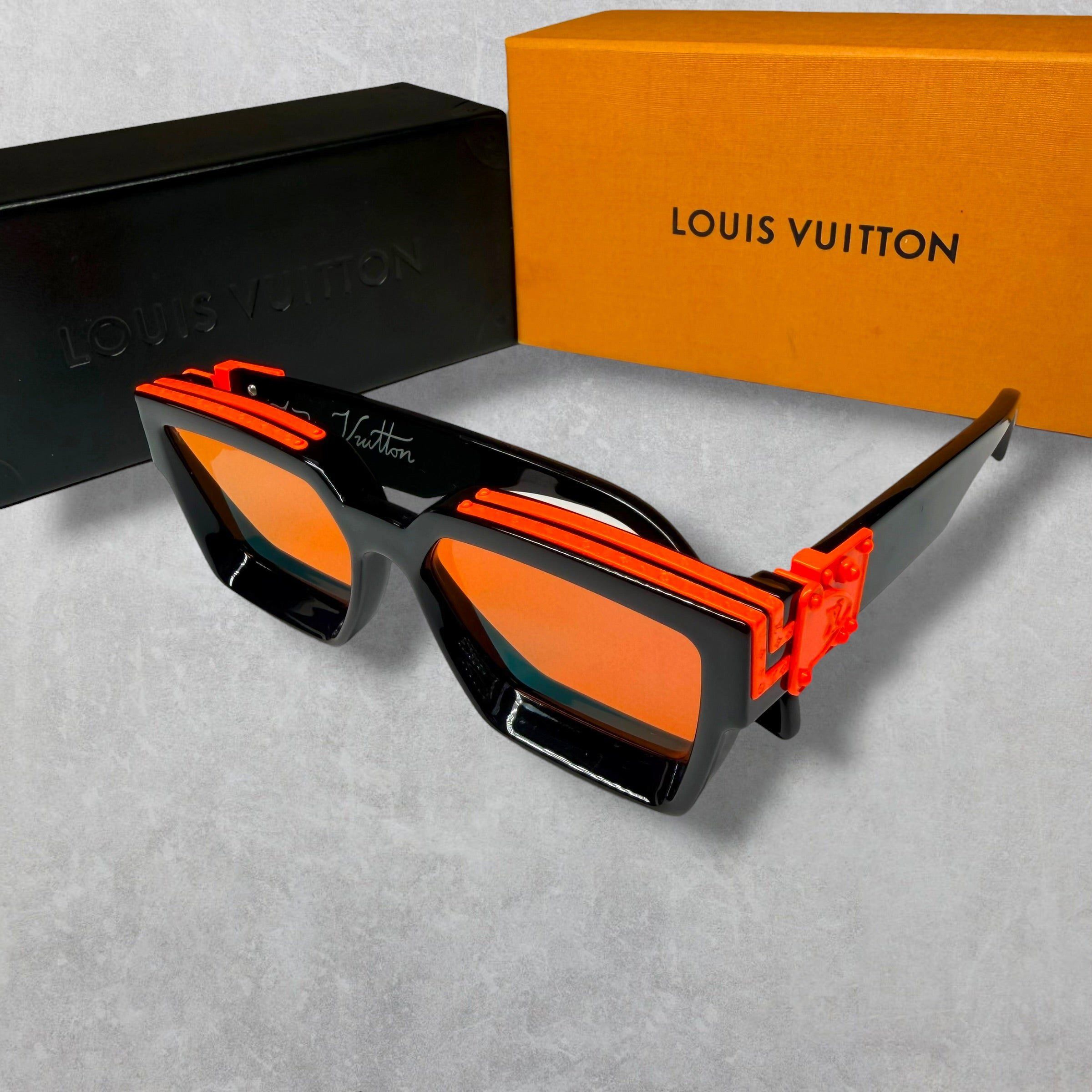 Louis Vuitton Louis Vuitton 1.1 Millionaires Black/Orange Sunglasses Size ONE SIZE - 7 Thumbnail