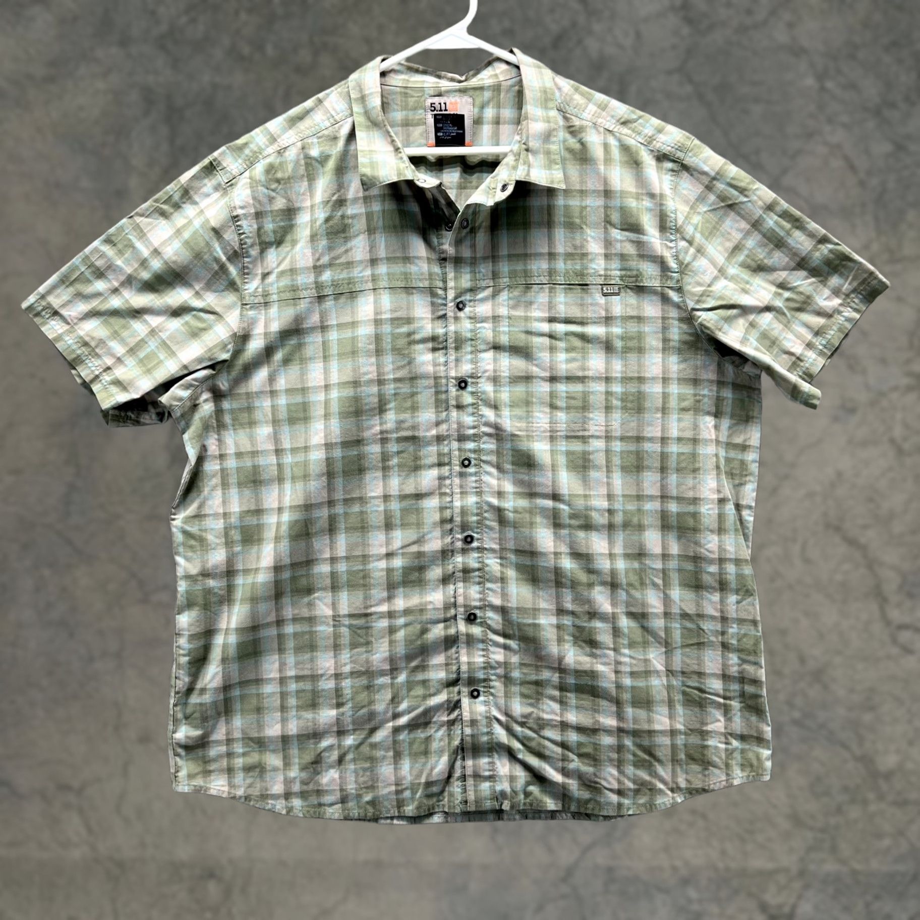 Vintage 5.11 Tactical Shirt Men XL Plaid Green Button-Down Short Sleeve Size US XL / EU 56 / 4 - 1 Thumbnail