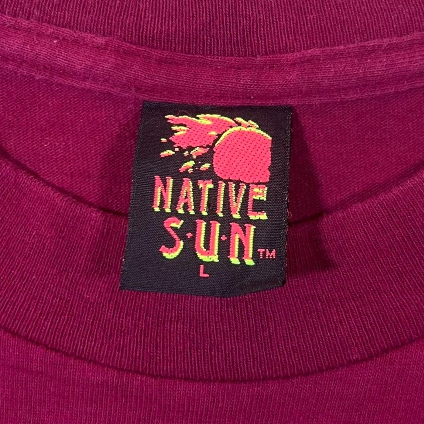 Native VINTAGE University Of Alabama "Crimson Tide" College Single Stitch T-Shirt L Mens Burgundy Red Graphic Print 90s NFL Native Sun Size US L / EU 52-54 / 3 - 3 Thumbnail