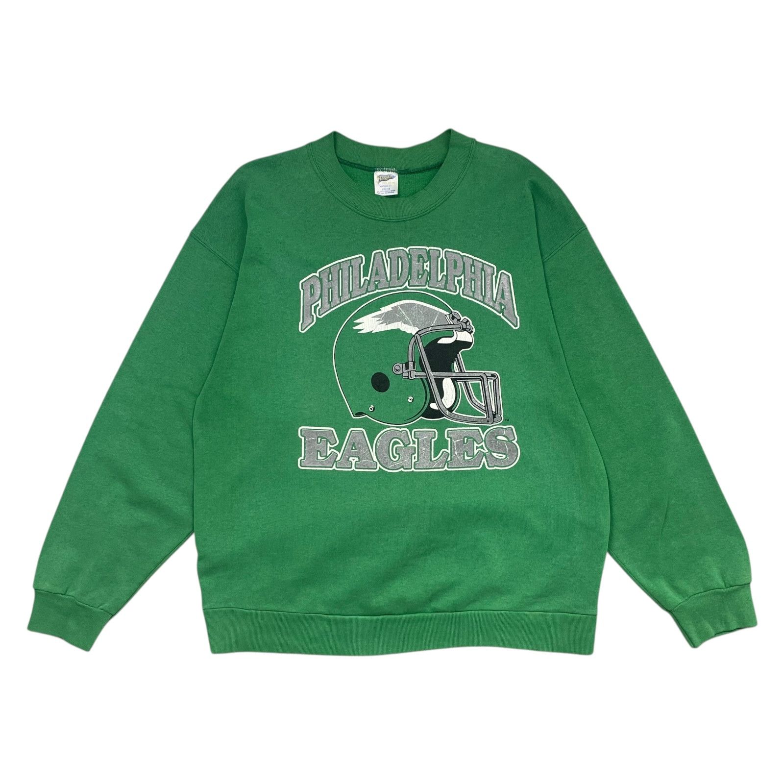 VTG 90s PHILADELPHIA EAGLES TRENCH SWEATSHIRT KELLY GREEN