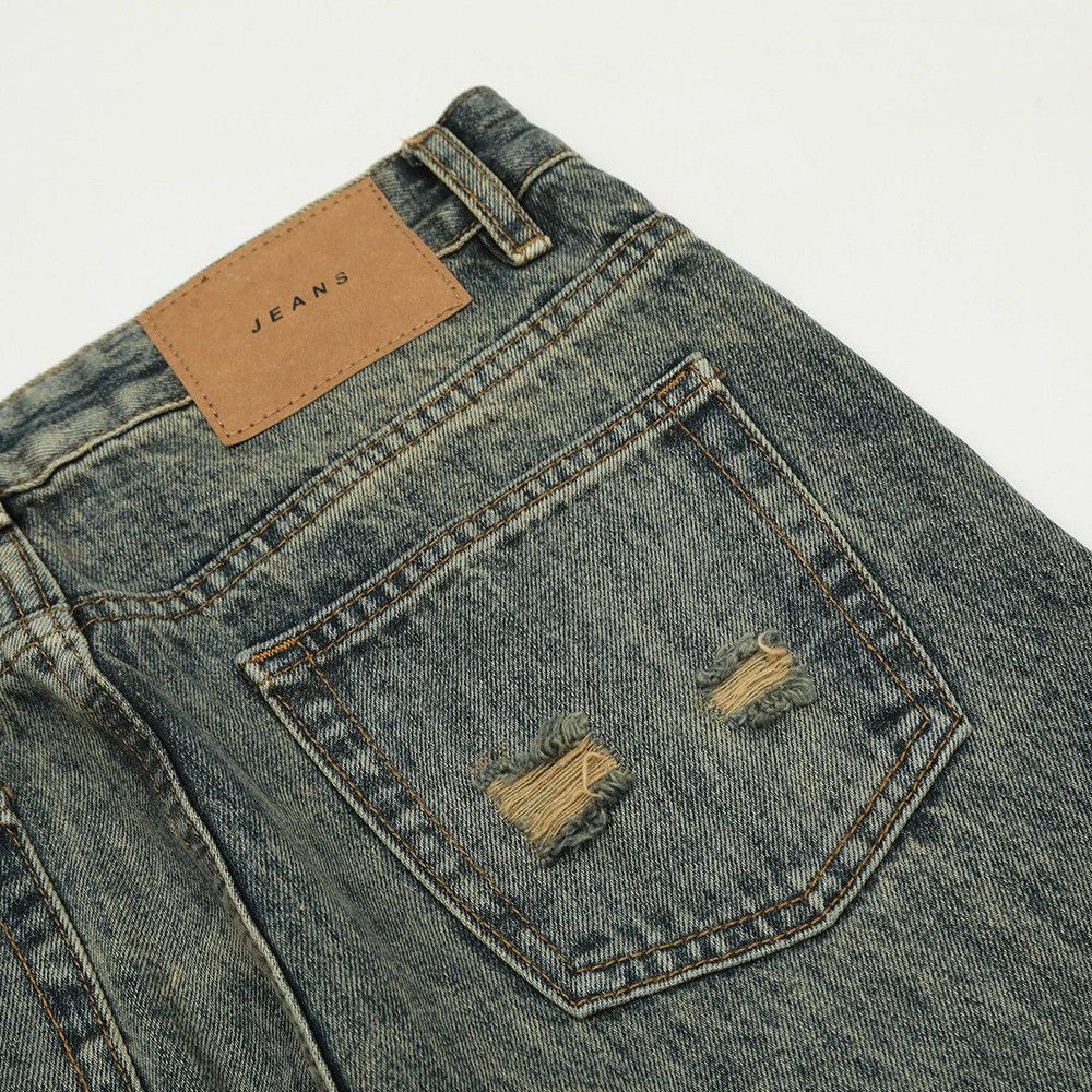 Jean Men's trendy ripped distressed washed loose jeans Size US 32 / EU 48 - 6 Thumbnail