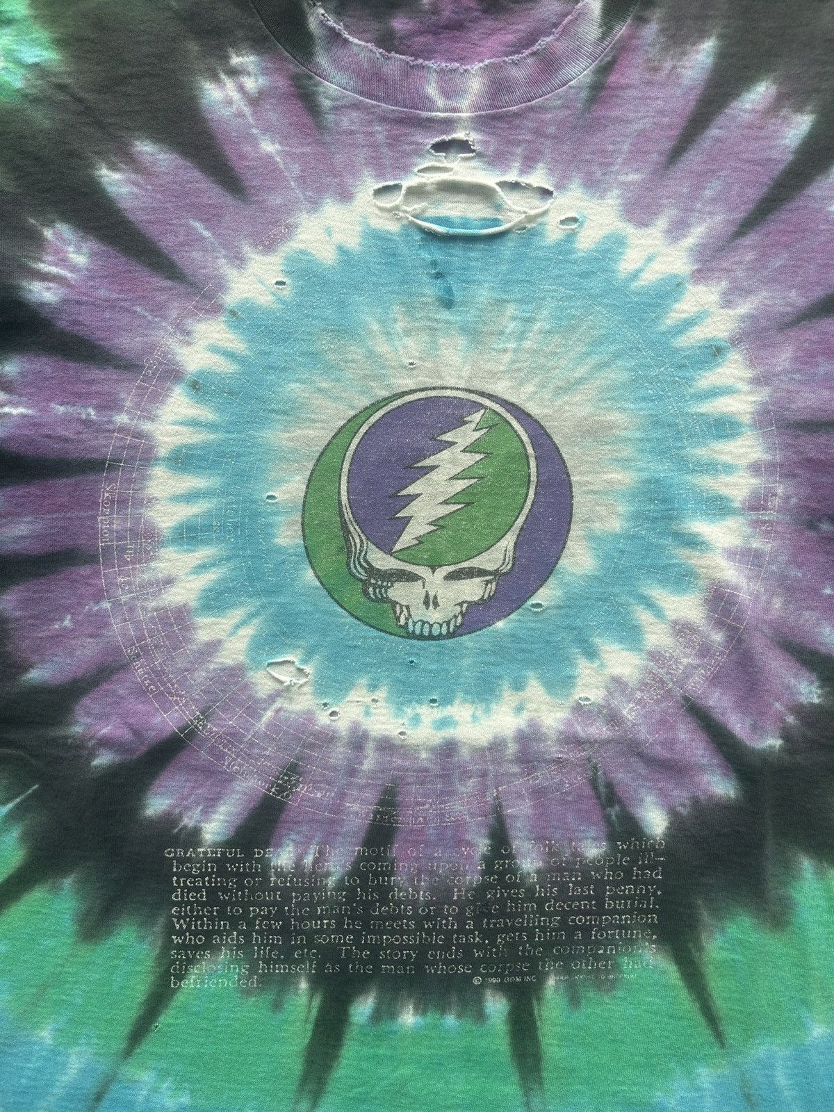 Band Tees × Vintage Vintage 90s Grateful Dead Graphic Tee Thrashed Size US XL / EU 56 / 4 - 3 Thumbnail
