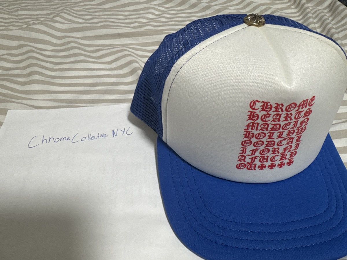 Chrome Hearts Chrome Hearts Eye Chart Trucker Blue Size ONE SIZE - 3 Thumbnail