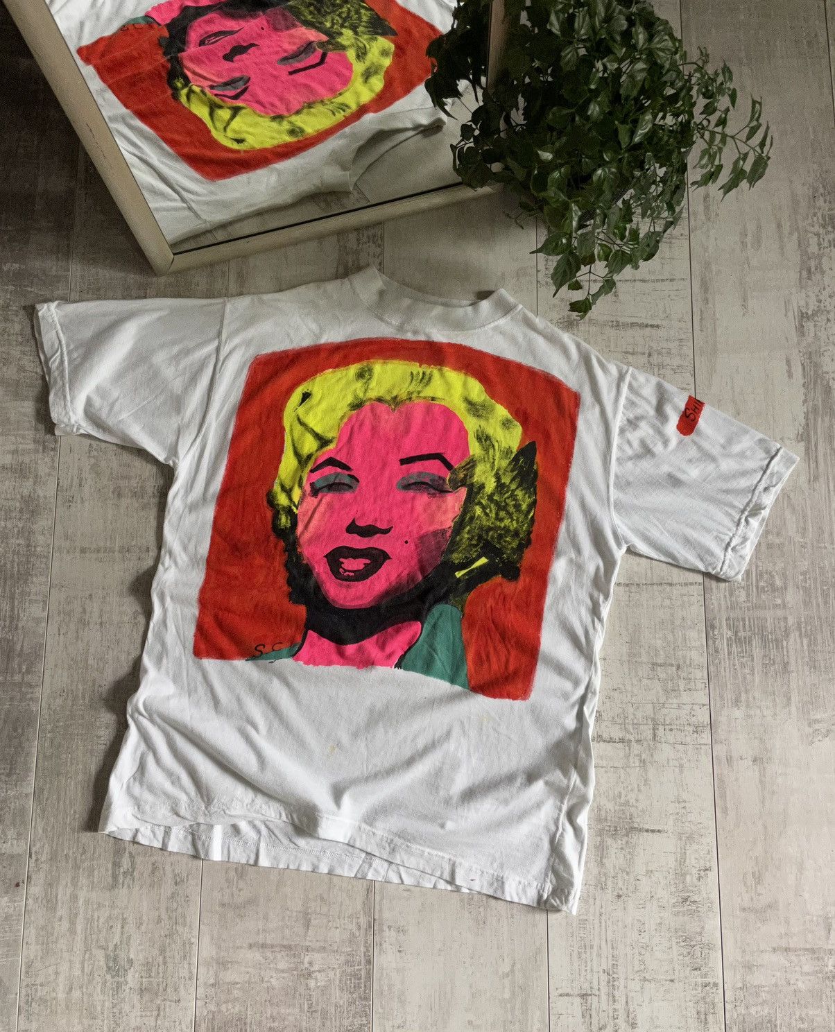 Vintage Vintage 90’s Marilyn Monroe T-Shirt Art Face RARE Size US M / EU 48-50 / 2 - 2 Thumbnail