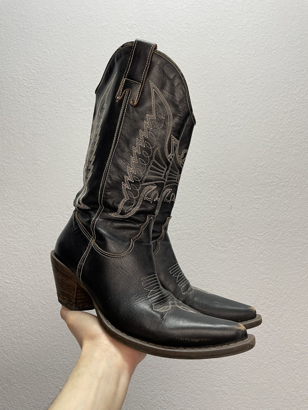 Cowboy Equipment Vintage Sendra Cowboy Leather Boots Western Shoes Size US 9 / IT 39 - 1 Thumbnail