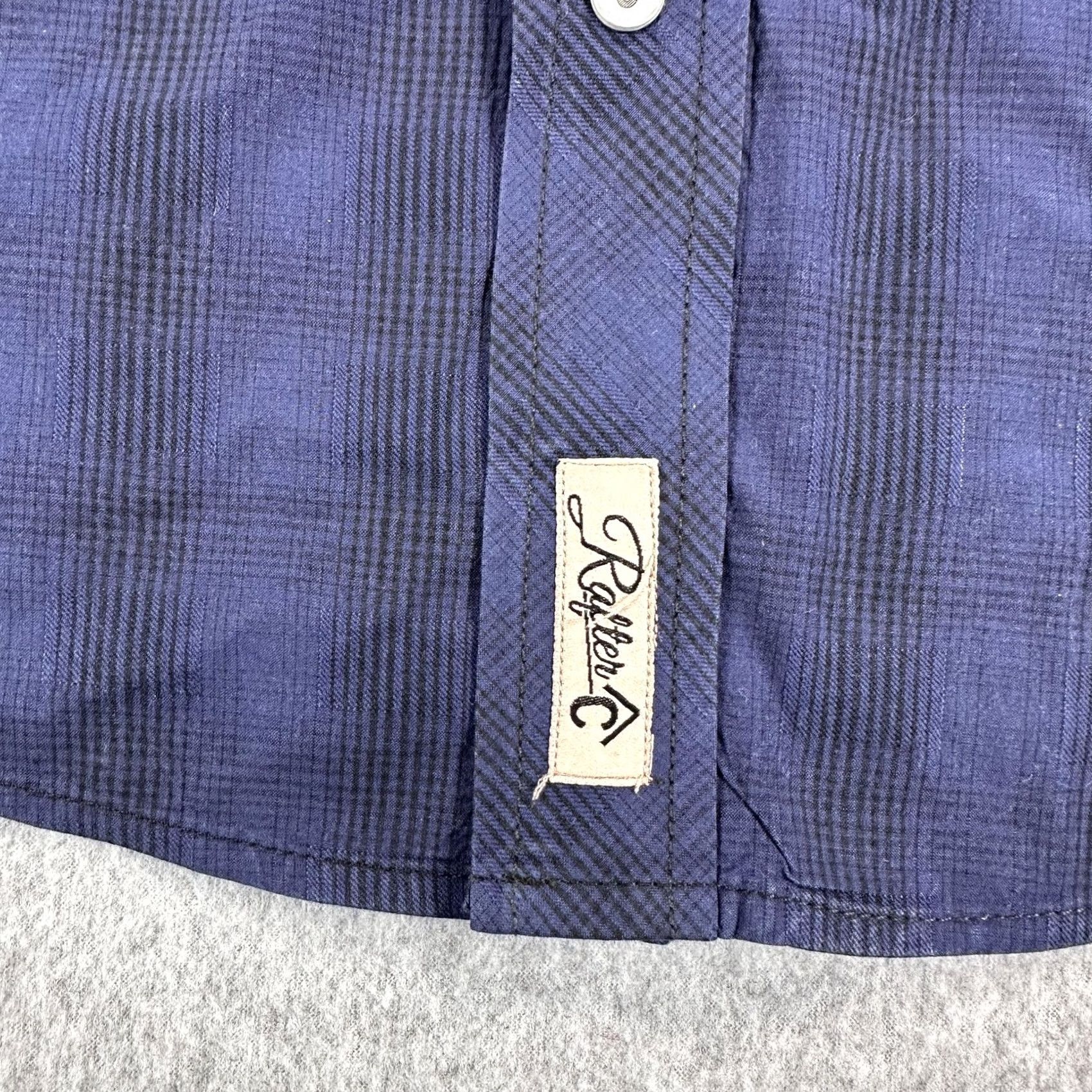Vintage Rafter C Shirt Mens XL Blue Plaid Long Sleeve Western Snap Front Cowboy Size US XL / EU 56 / 4 - 7 Thumbnail