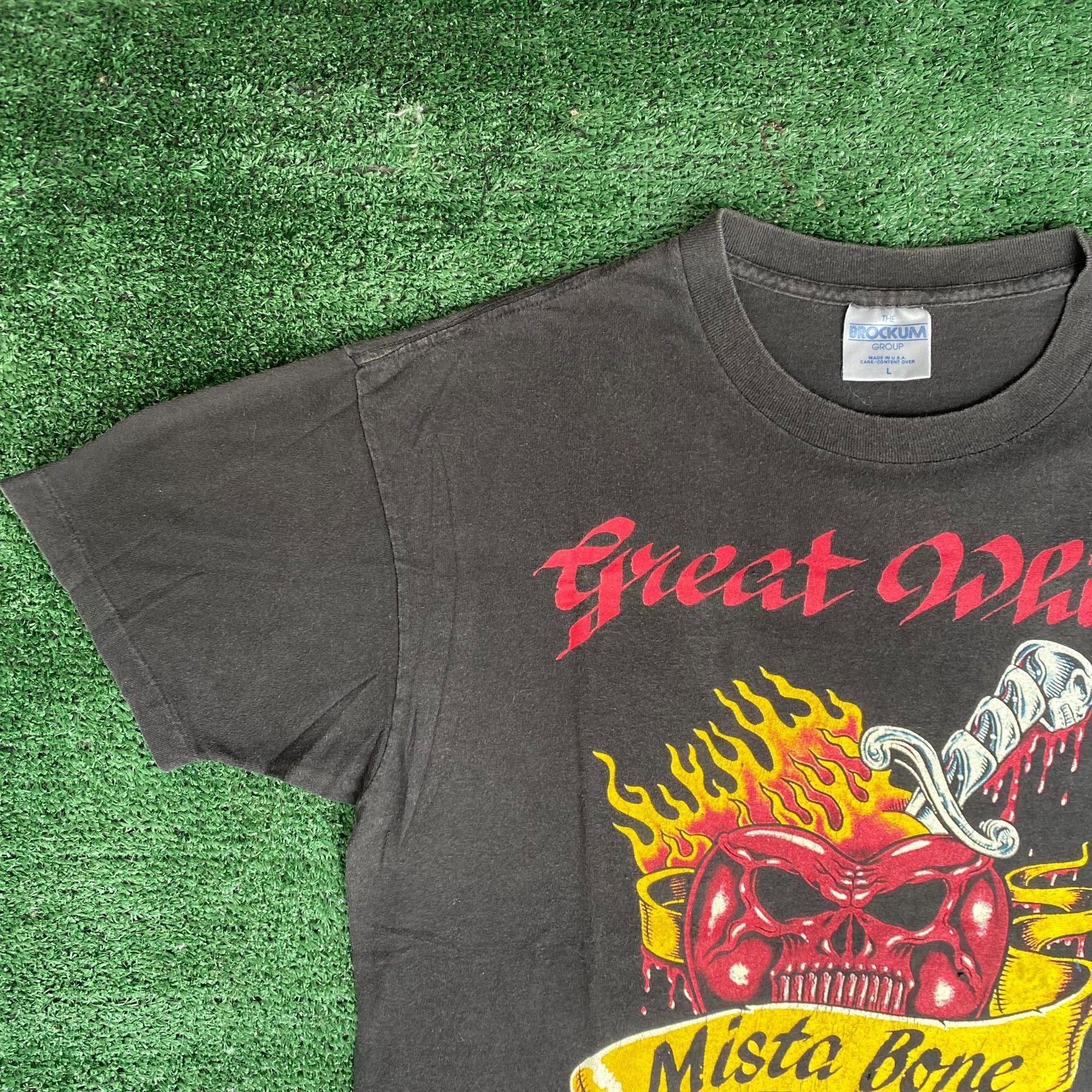 Band Tees Vintage 80s Great White Shirt Mista Bone Rock Band Tour Tee Size US L / EU 52-54 / 3 - 2 Thumbnail