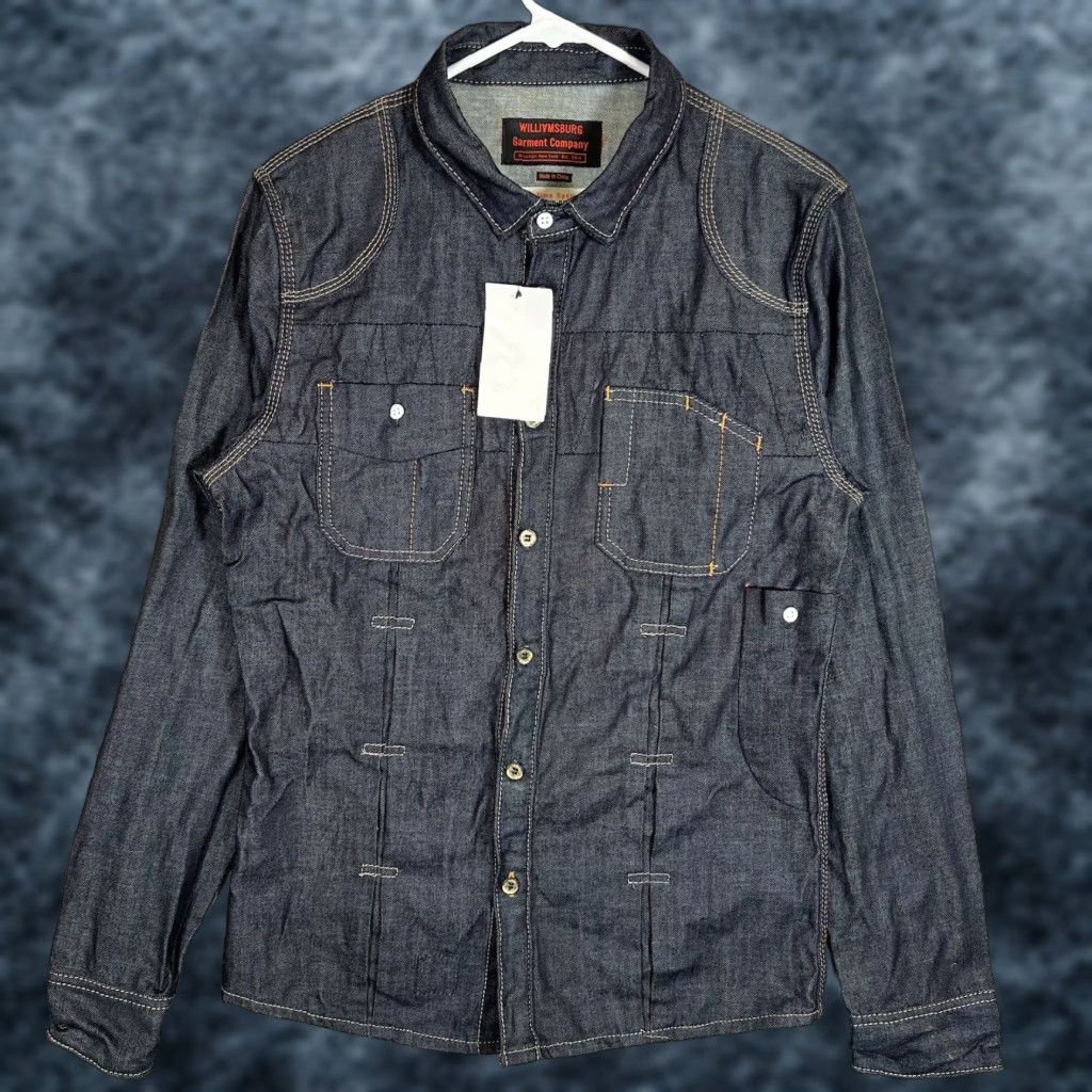 Williamsburg Garment Company Denim Shirt Jacket Adult Medium Blue