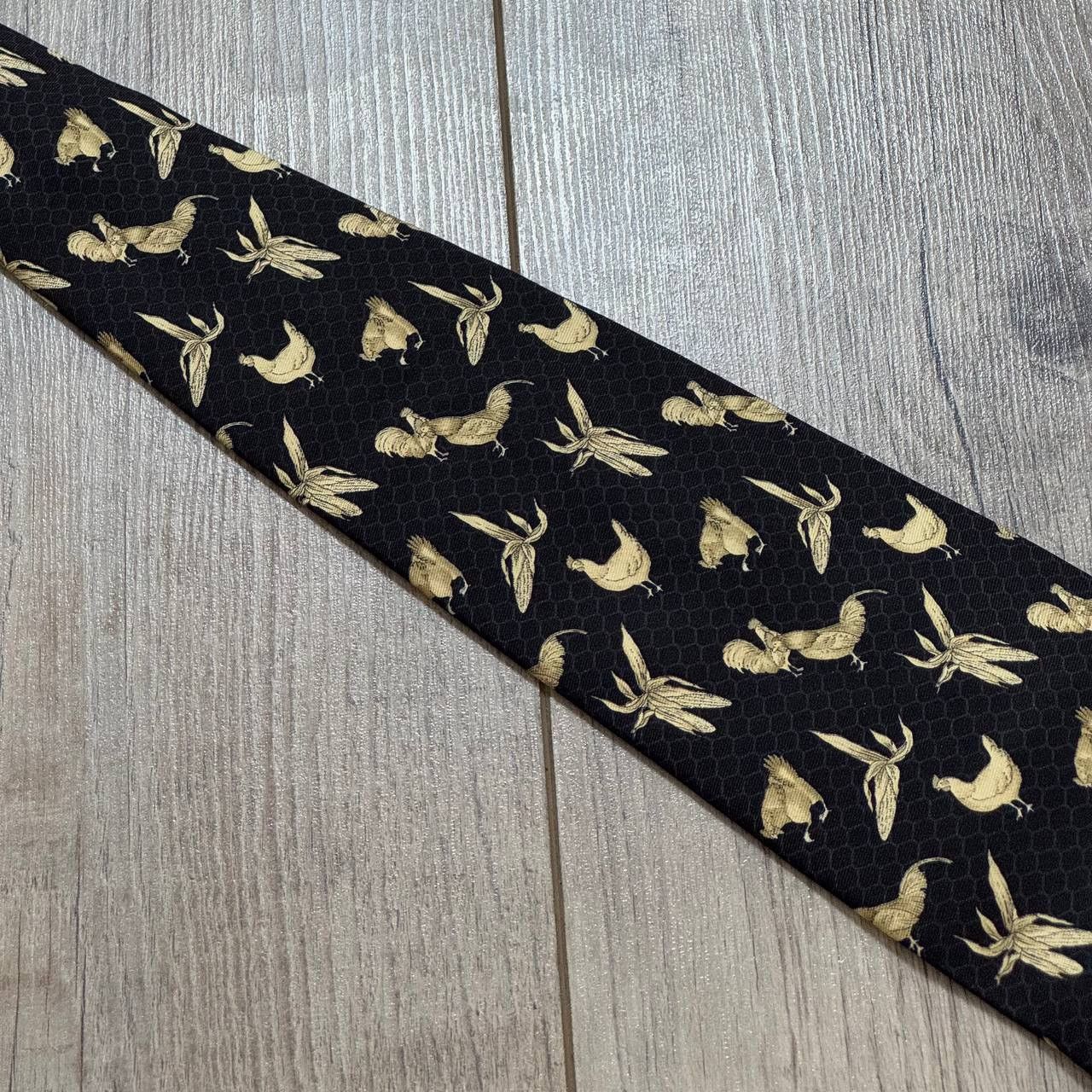 Vintage × Yves Saint Laurent Vintage Yves Saint Laurent YSL Rooster Pattern Silk Tie Size ONE SIZE - 5 Thumbnail