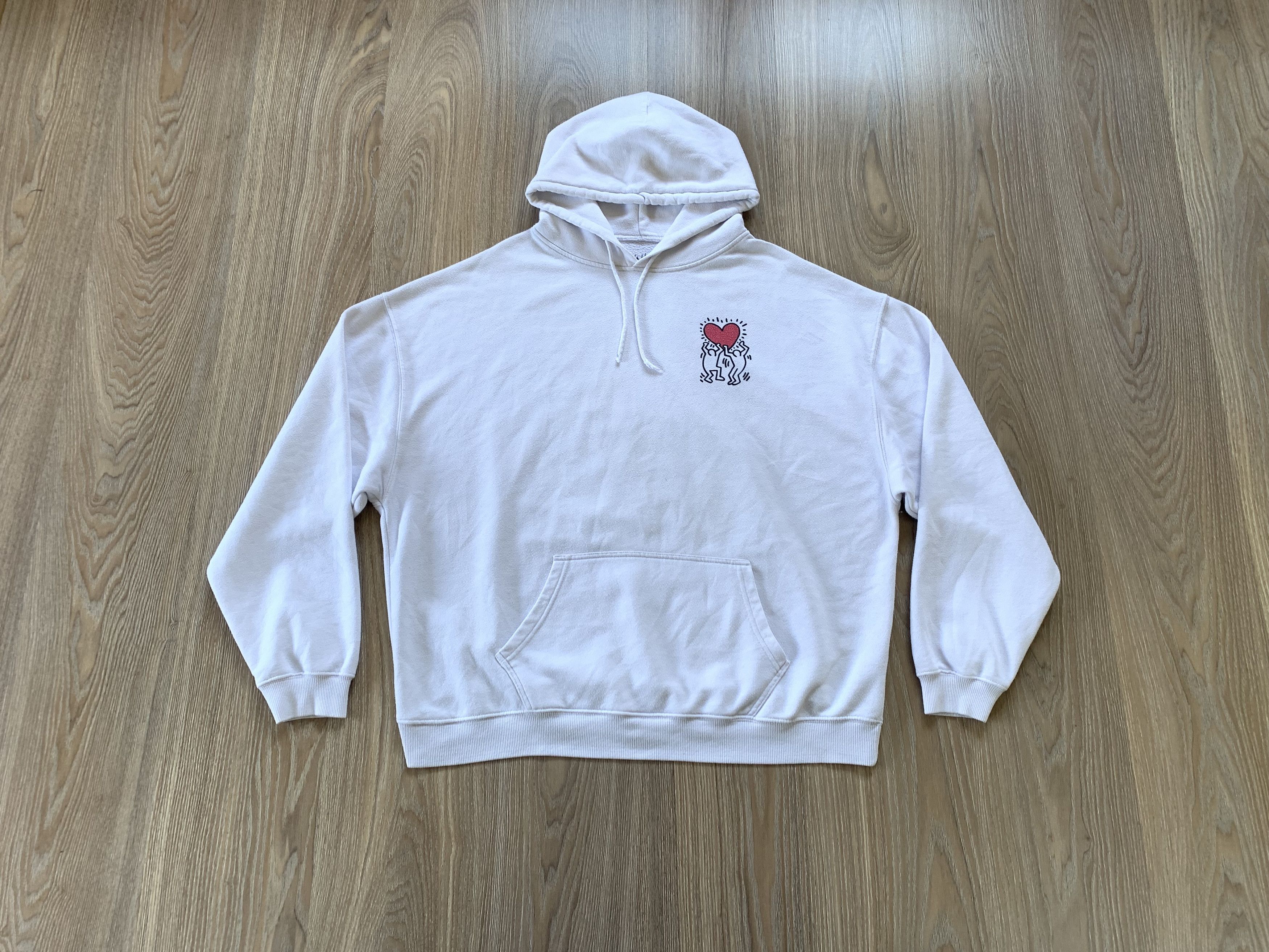Keith Haring Keith Haring Mens White Printed Pop Art Hoodie Size US XL / EU 56 / 4 - 1 Thumbnail