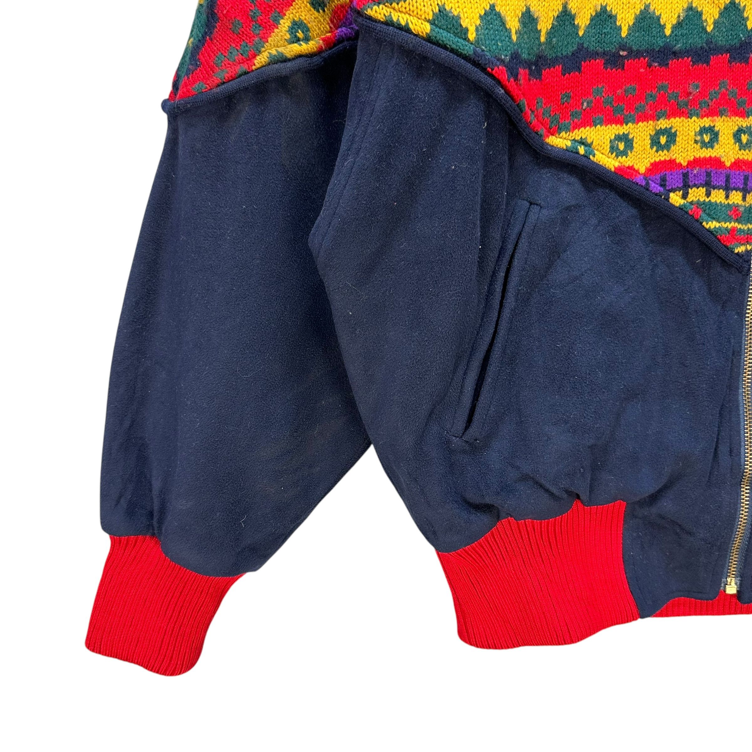 Vintage ENRICODOMANI Native Design Hooded Fleece Jacket #A79-1907 Size M / US 6-8 / IT 42-44 - 4 Thumbnail
