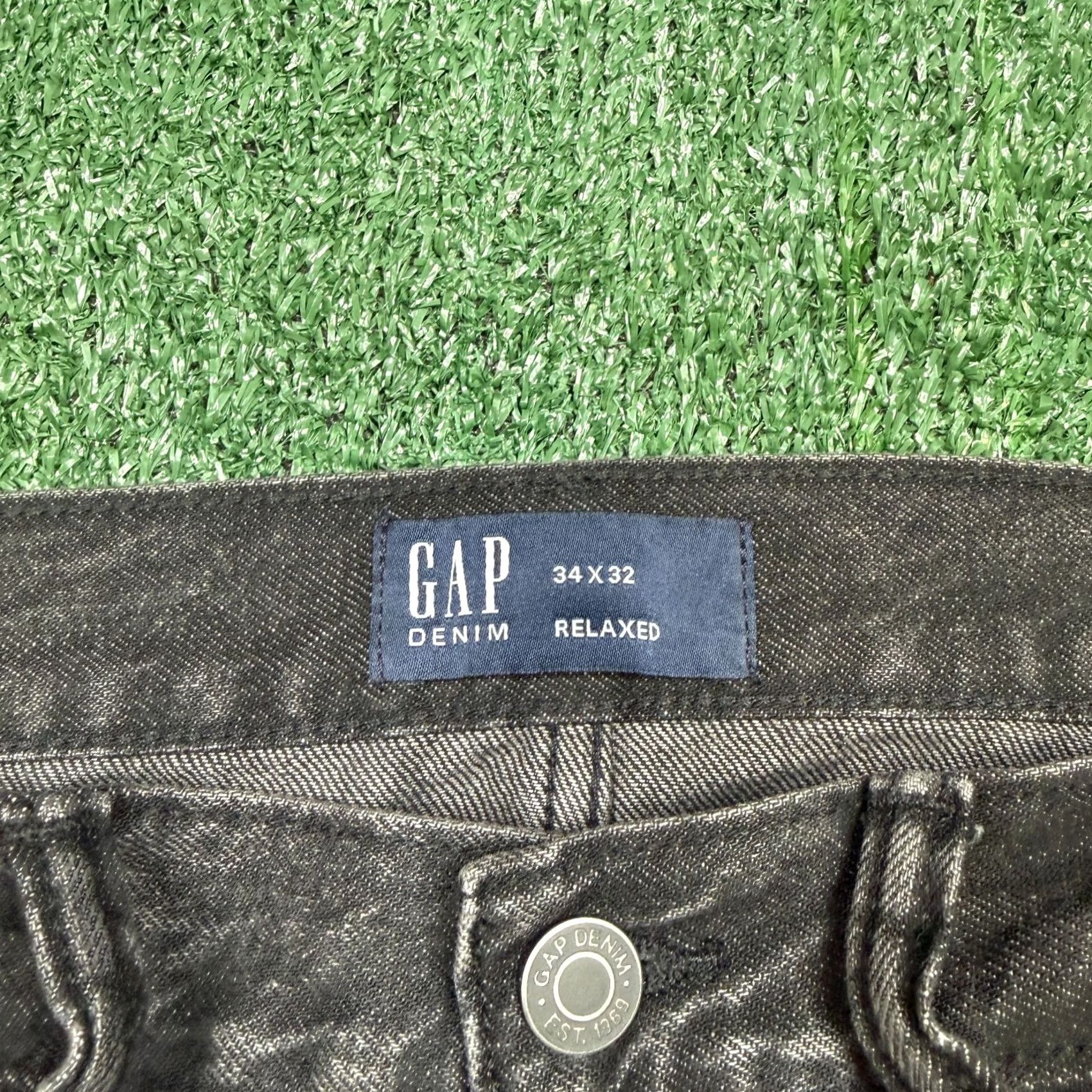 Gap Gap Denim Jeans Men's 34x32 Black Relaxed Fit Straight 5-Pocket Denim Century 1969 Vintage Gap 34 in 32 in Mens Jeans Black Gap 1969 Denim Jeans Size US 34 / EU 50 - 2 Thumbnail