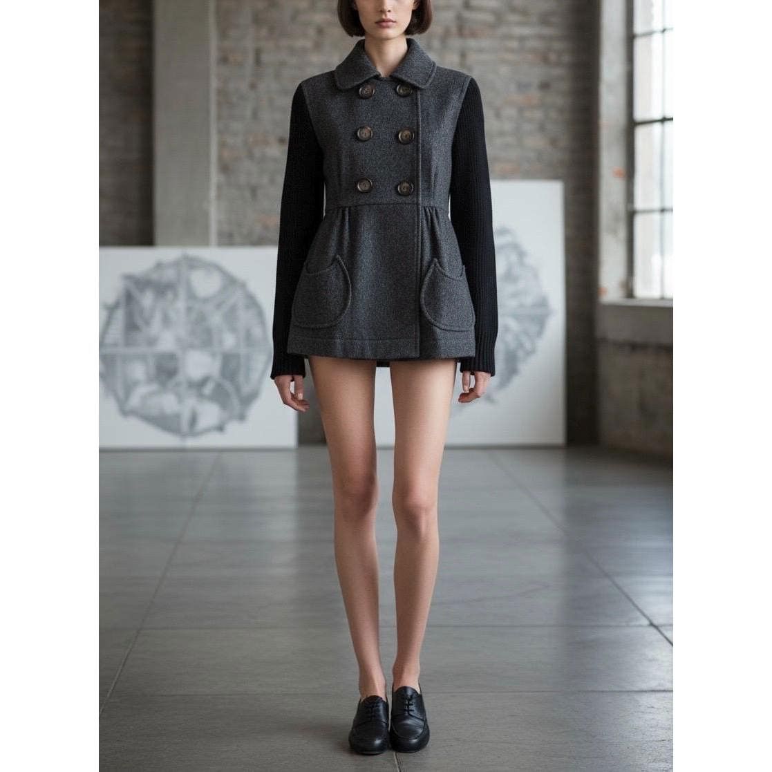 Cop Copine The Cop Copine Wool Big Button Carcoat Size ONE SIZE - 1 Thumbnail