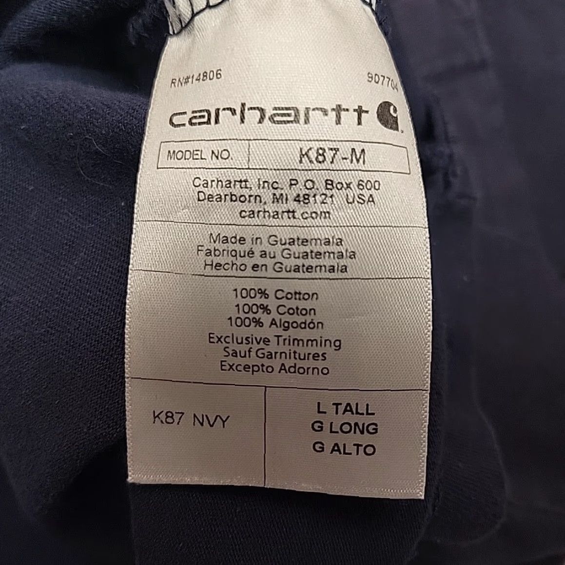 Carhartt VINTAGE Carhartt Shirt Mens Large Navy Loose Fit Short Sleeve Crewneck Pocket TEE K87-M Size US L / EU 52-54 / 3 - 5 Thumbnail