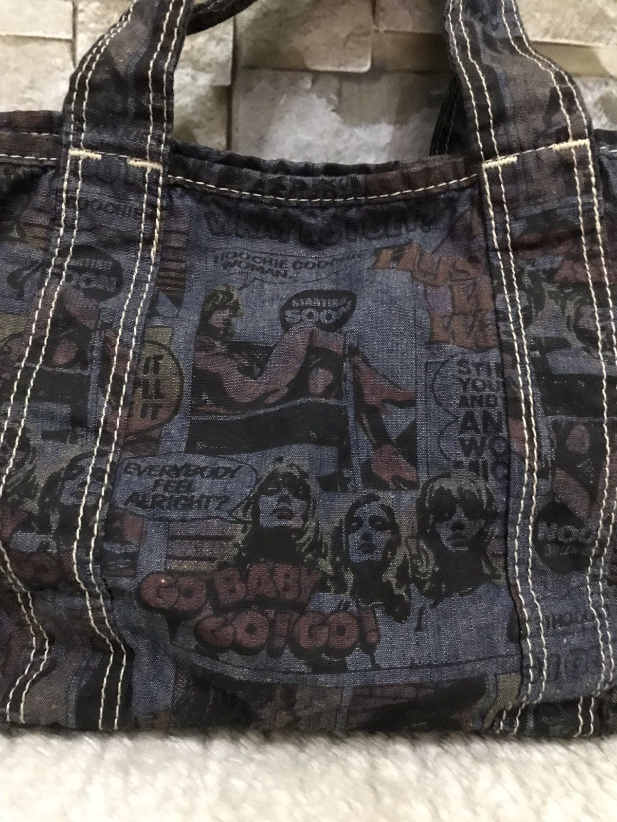 Hysteric Glamour RARE Vintage Hysteric Glamour denim Mini Tote Bag Size ONE SIZE - 8 Thumbnail