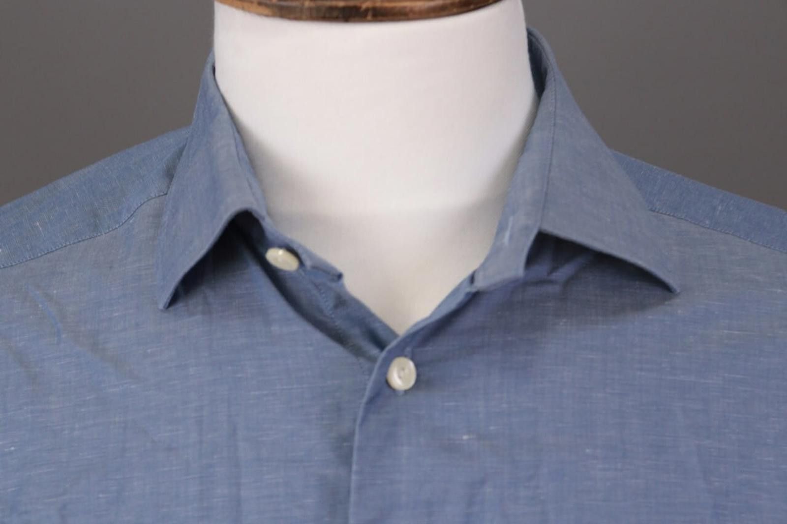 Eton Eton Blue Contemporary Wr Free Cotton Shirt Size 42 / 16 Size US M / EU 48-50 / 2 - 3 Thumbnail