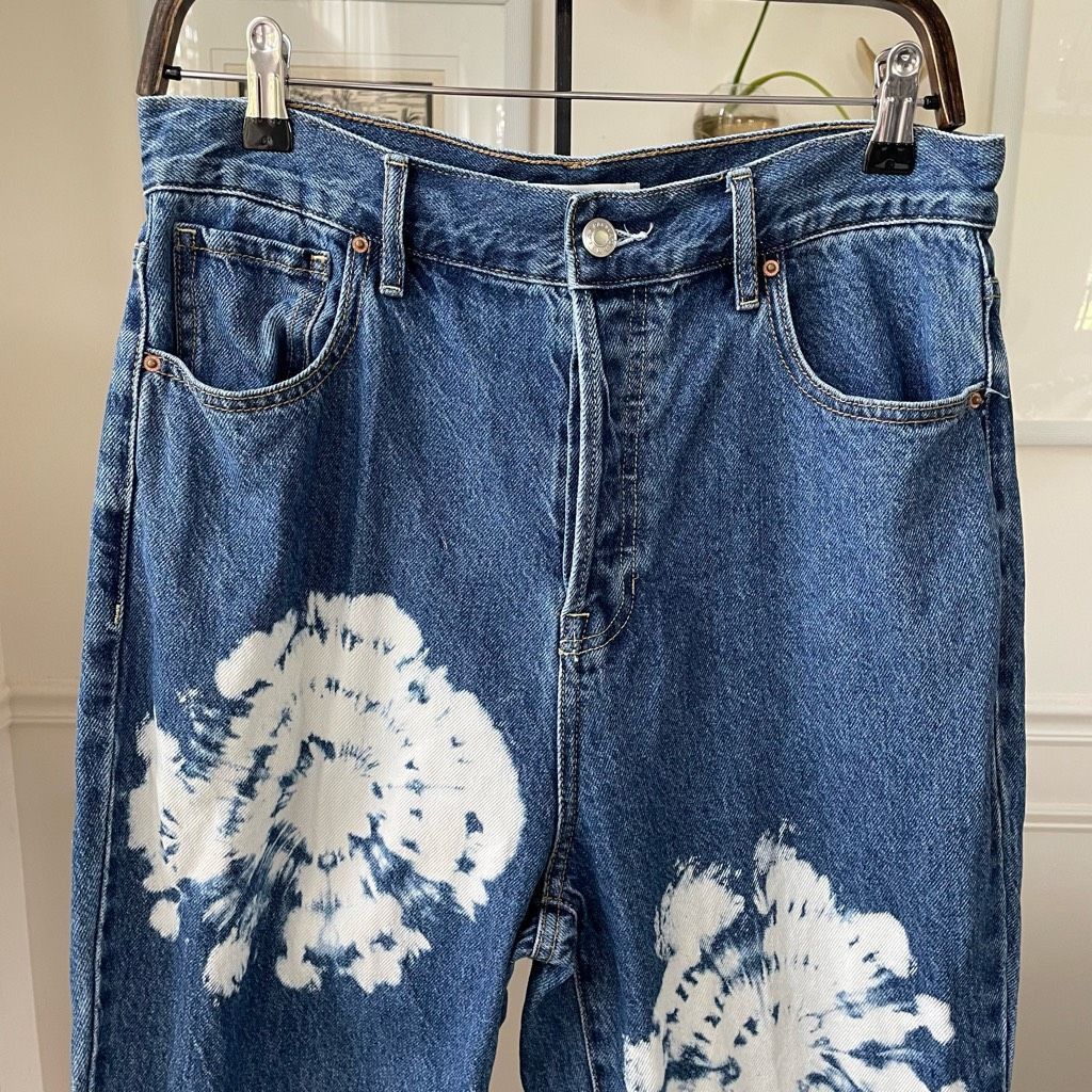 Pacsun PacSun Tie Dye High Waisted Straight Leg Jeans 30 Size 30" / US 8 / IT 44 - 2 Thumbnail