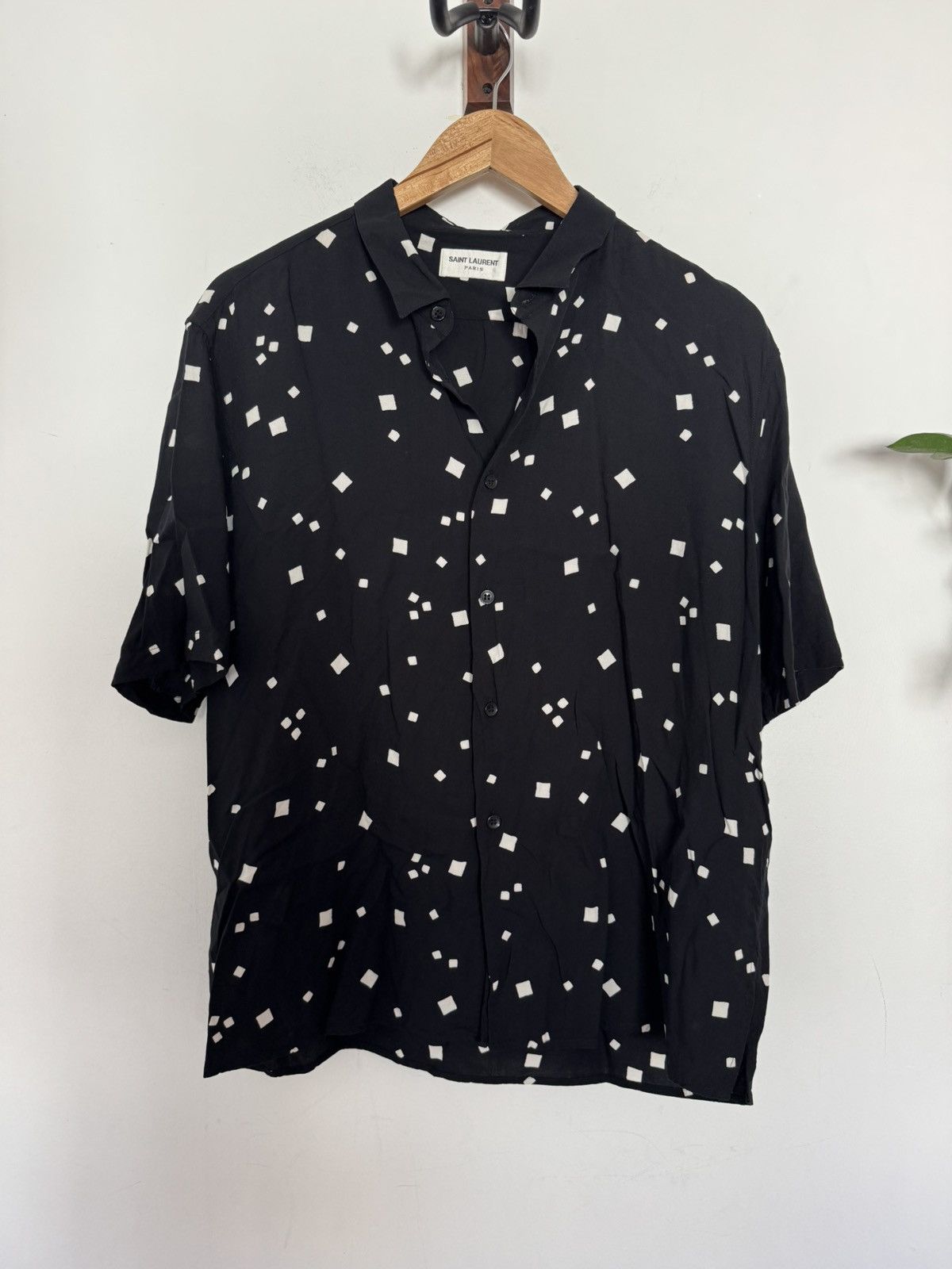 Saint Laurent Paris Viscose Squares Shirt Size US L / EU 52-54 / 3 - 1 Thumbnail