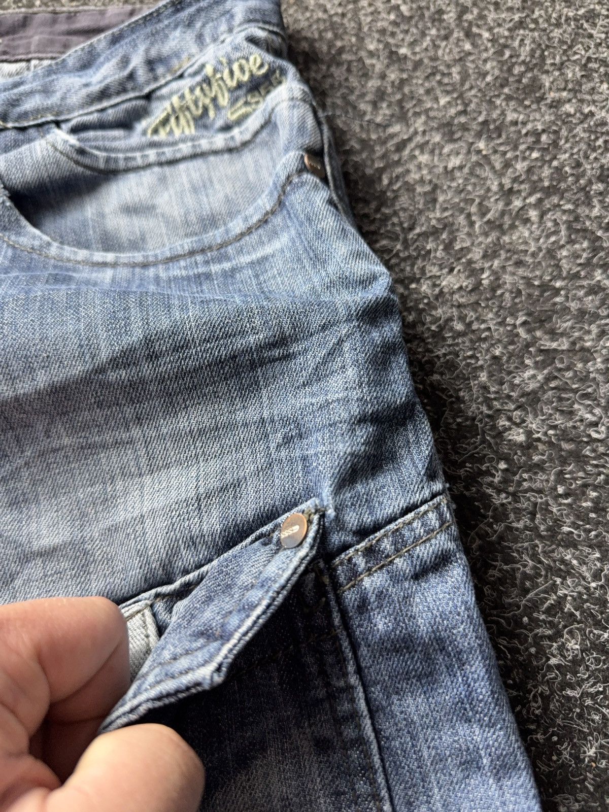 Vintage Y2K Retro Rap Cargo Denim Baggy Distressed Streetwear Size US 36 / EU 52 - 15 Thumbnail