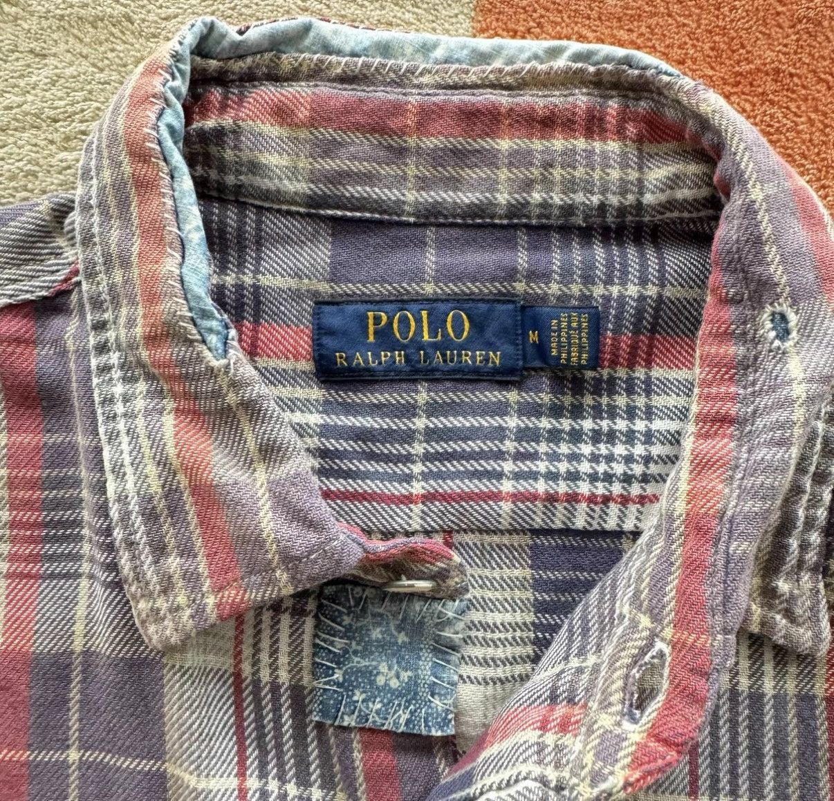 Polo Ralph Lauren Ralph Lauren Patchwork Distressed Plaid Shirt K22 Size US M / EU 48-50 / 2 - 3 Thumbnail