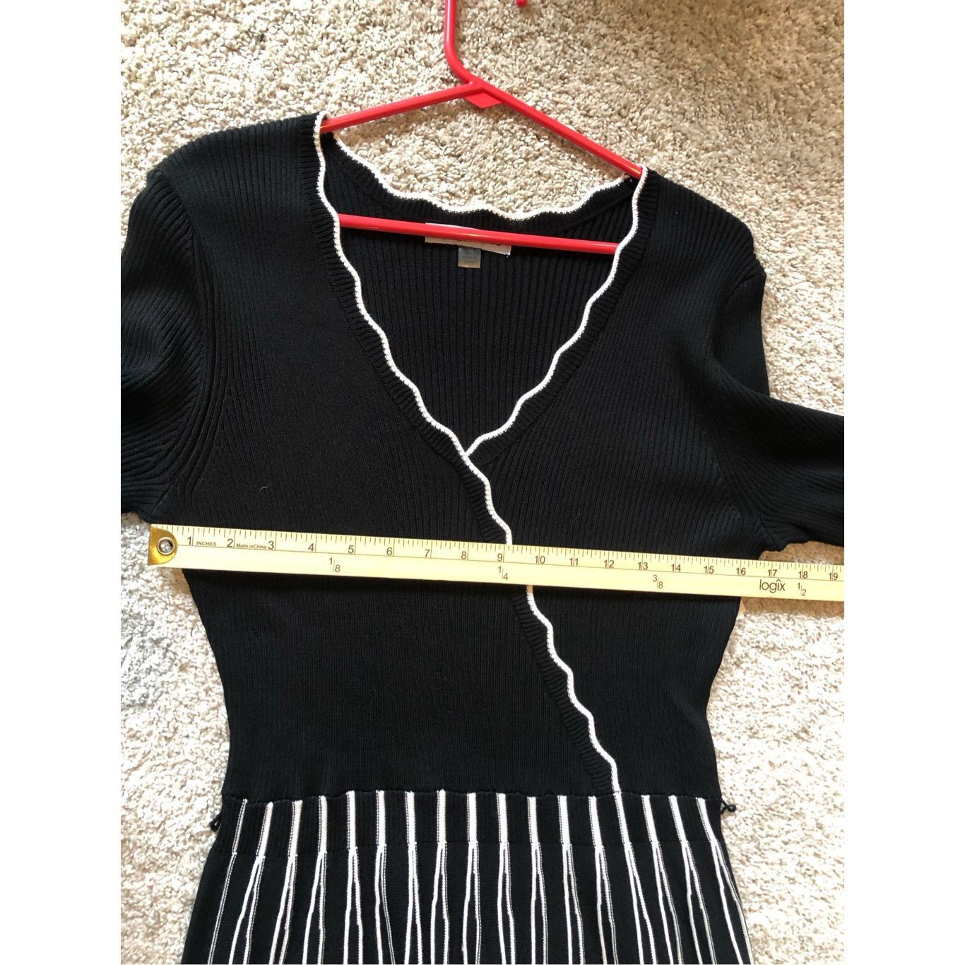 Other Danny & Nicole Women’s Black and White V Neck Striped Bottom Size XL / US 12-14 / IT 48-50 - 8 Thumbnail