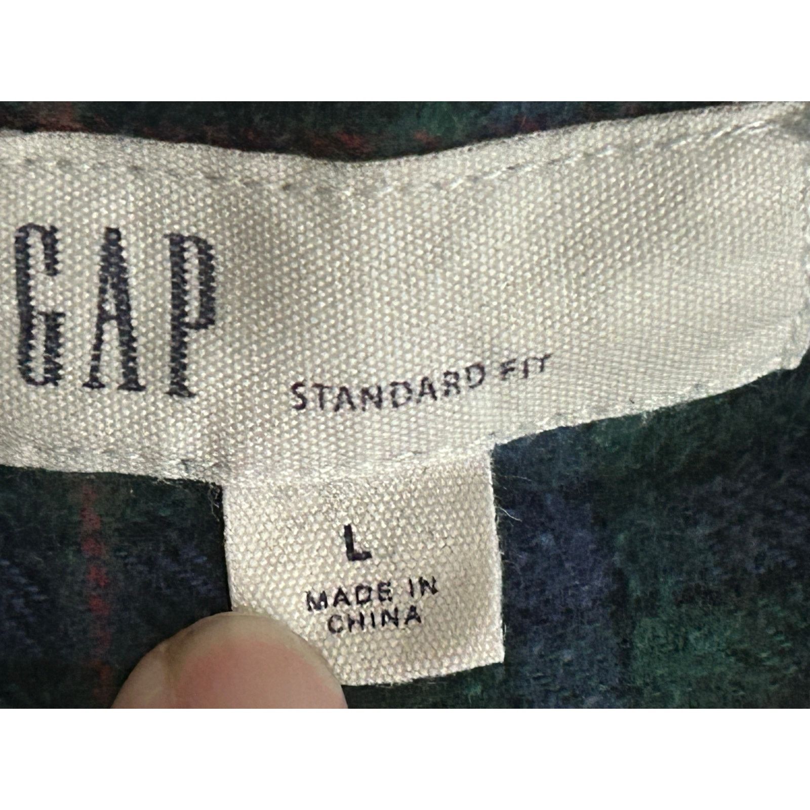 Gap GAP Mens Large Gray Green BlueFlannel Shirt Standard Fit Size US L / EU 52-54 / 3 - 4 Thumbnail