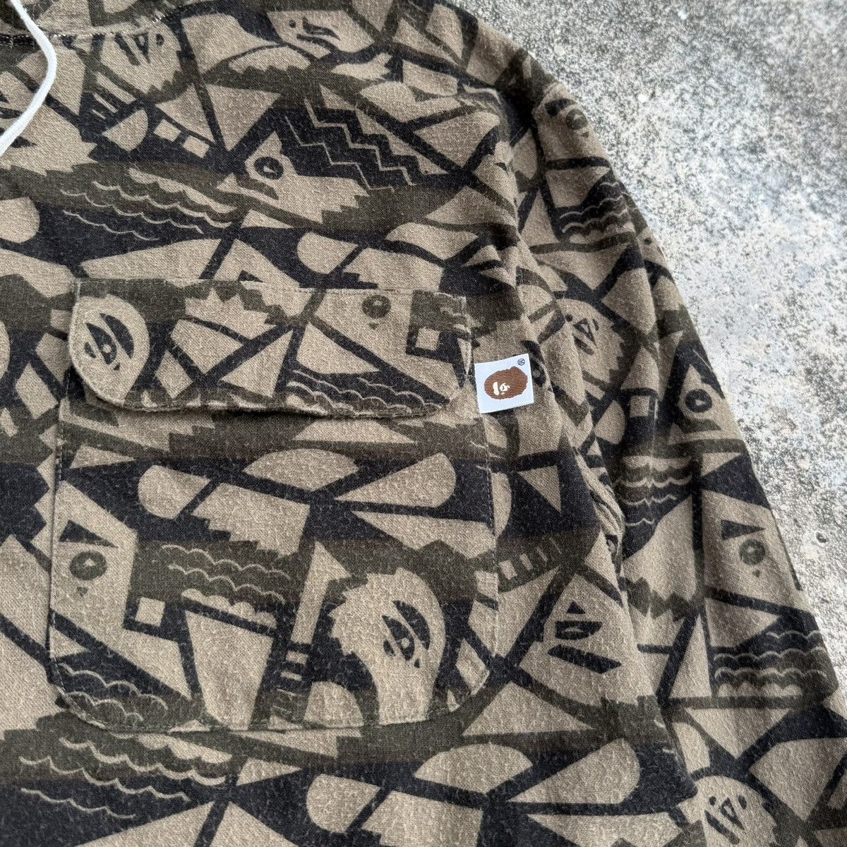 Bape A Bathing Ape BAPE All Over Print Zip Hoodie Brown Graphic Size US XL / EU 56 / 4 - 4 Thumbnail