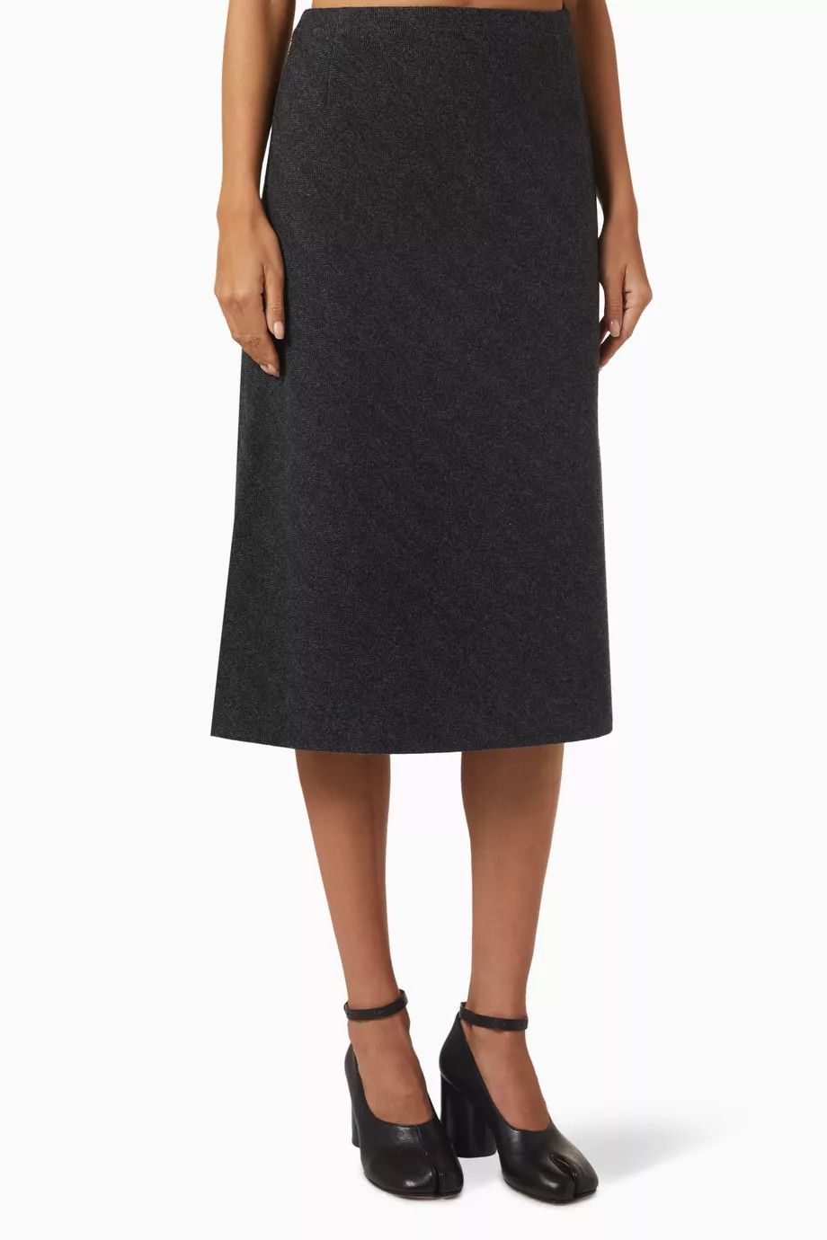 Maison Margiela o1y0625 Midi Skirt in Dark Gray Size 28" / US 6 / IT 42 - 1 Thumbnail