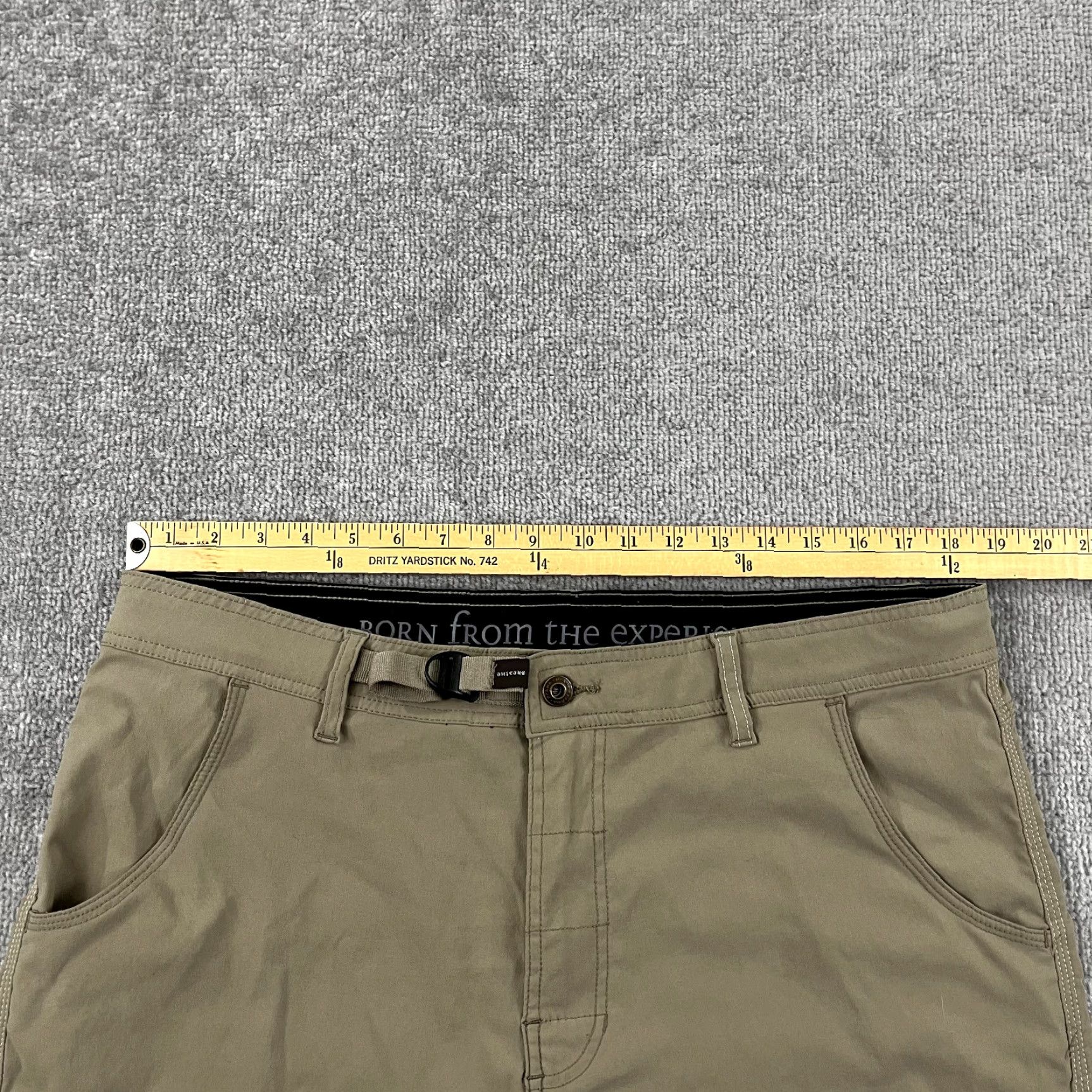 Prana VINTAGE Prana Men's Pants XL 30" Brown Chino Straight Leg Belted Hiking Climbing Size US 36 / EU 52 - 4 Thumbnail