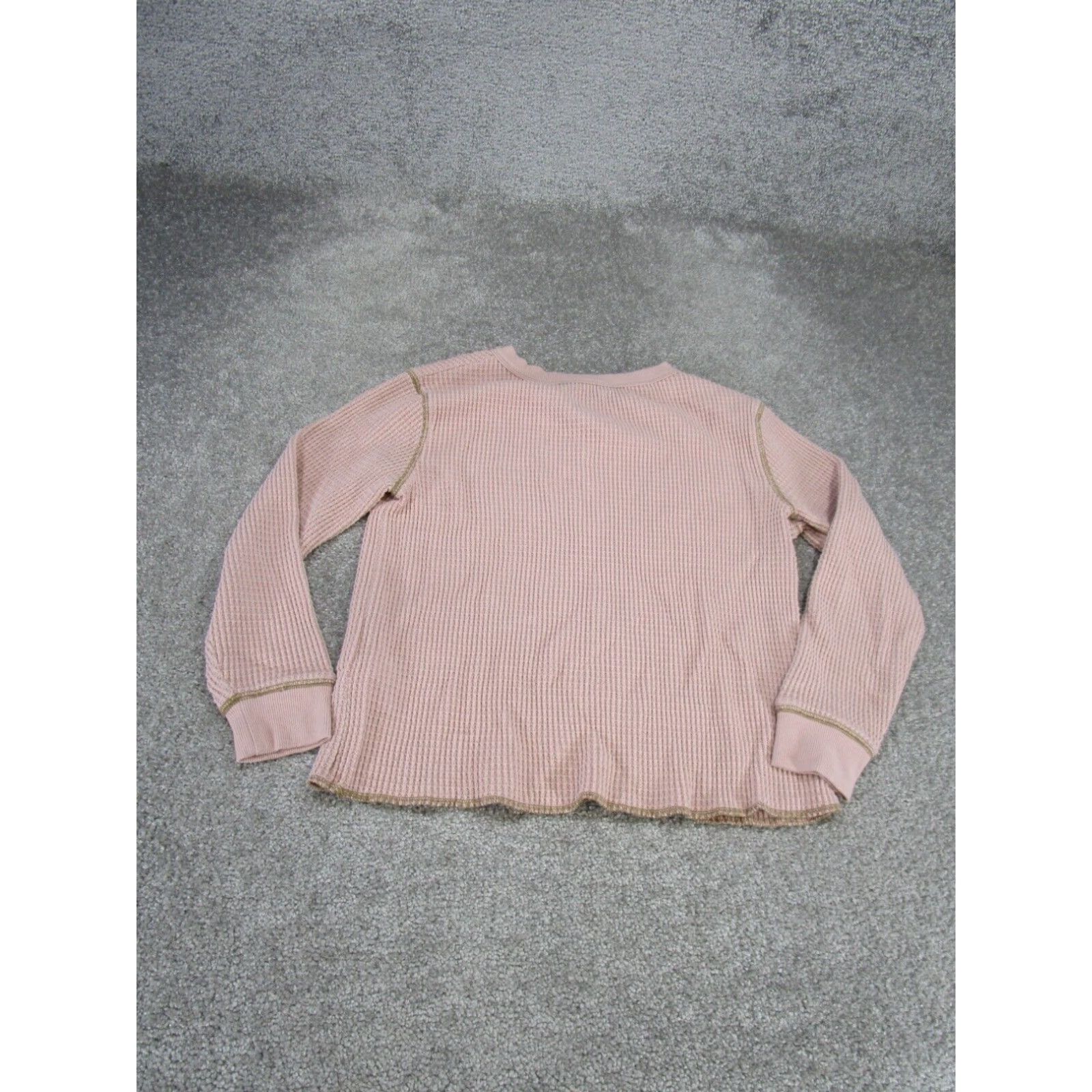 Madewell Madewell Waffle Knit Cotton Blend Pullover Sweater Womens 2XS Pink Long Sleeve Size XXS / US 00 / IT 34 - 3 Thumbnail