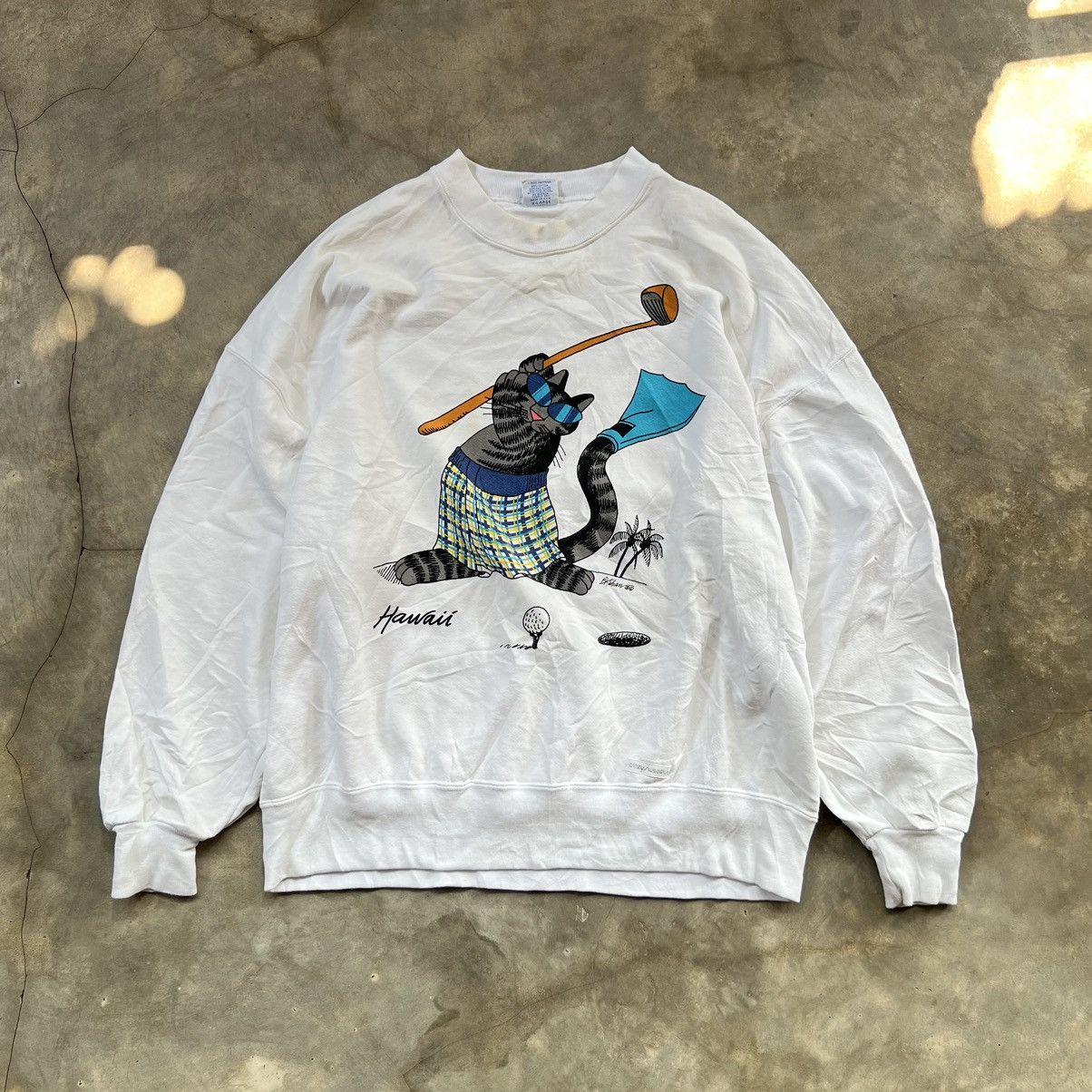 Vintage Vintage Crazy Shirt HAWAII Cat Golf Crewneck Size US XL / EU 56 / 4 - 1 Thumbnail