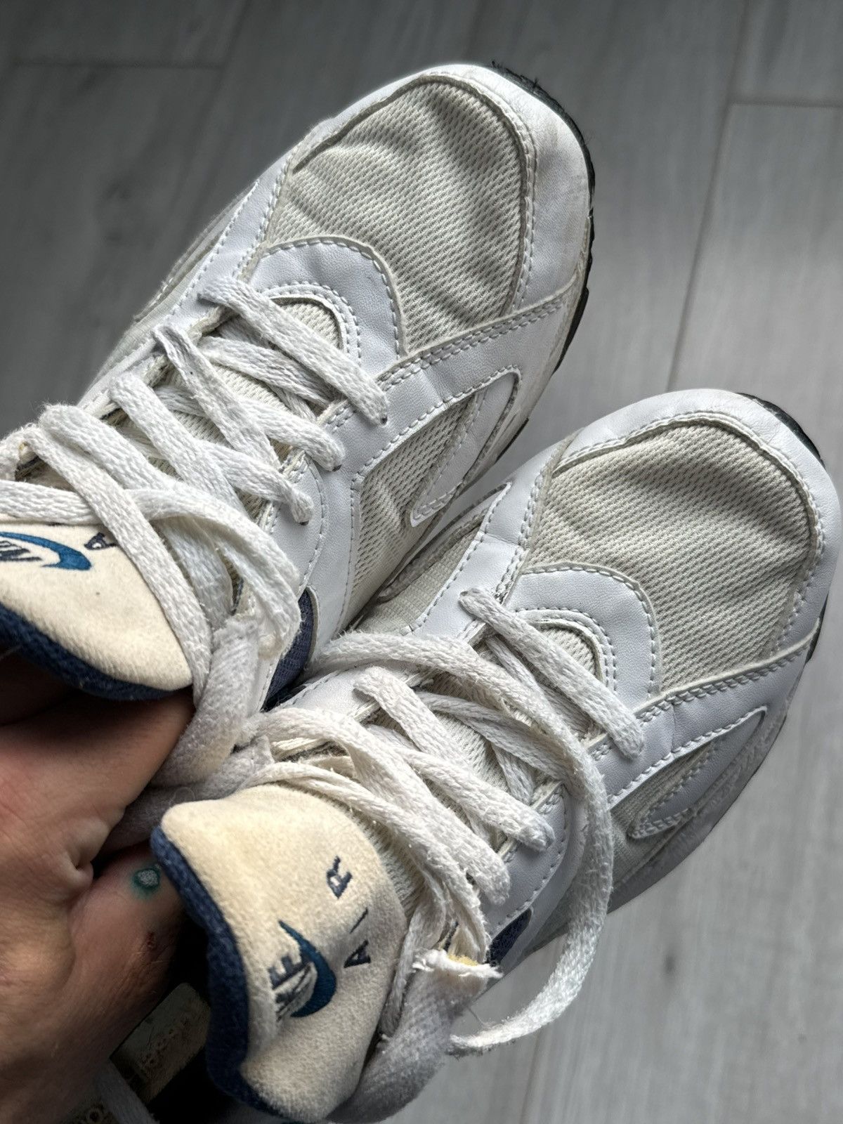 Nike × Vintage Nike Air Icarus 92 White Navy Teal Retro Running sneakers Size US 8.5 / EU 41-42 - 3 Thumbnail