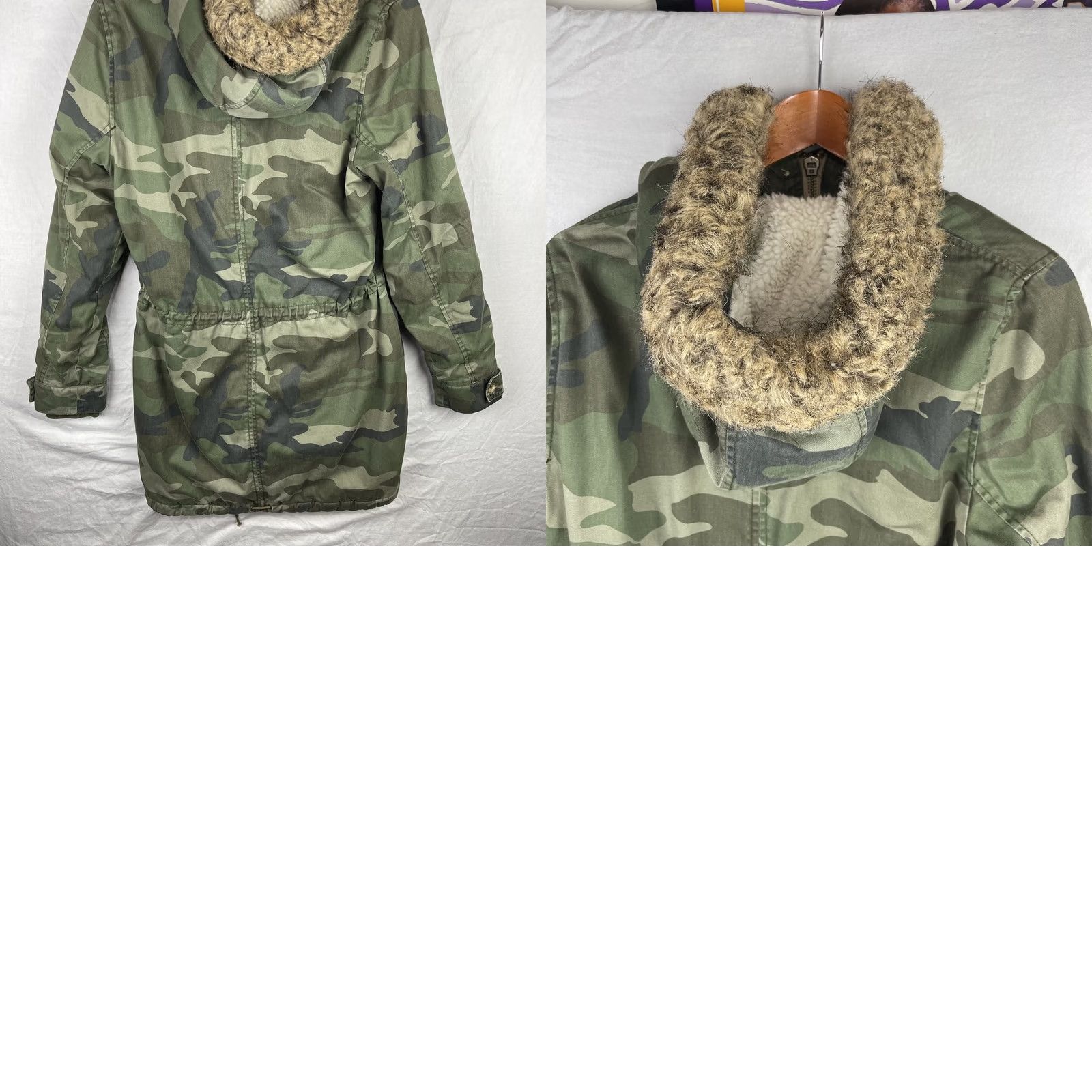 Abercrombie & Fitch VINTAGE Abercrombie & Fitch Jacket Womens Large Camo Hooded Sherpa Lined Parka Coat Warm Size L / US 10 / IT 46 - 9 Thumbnail