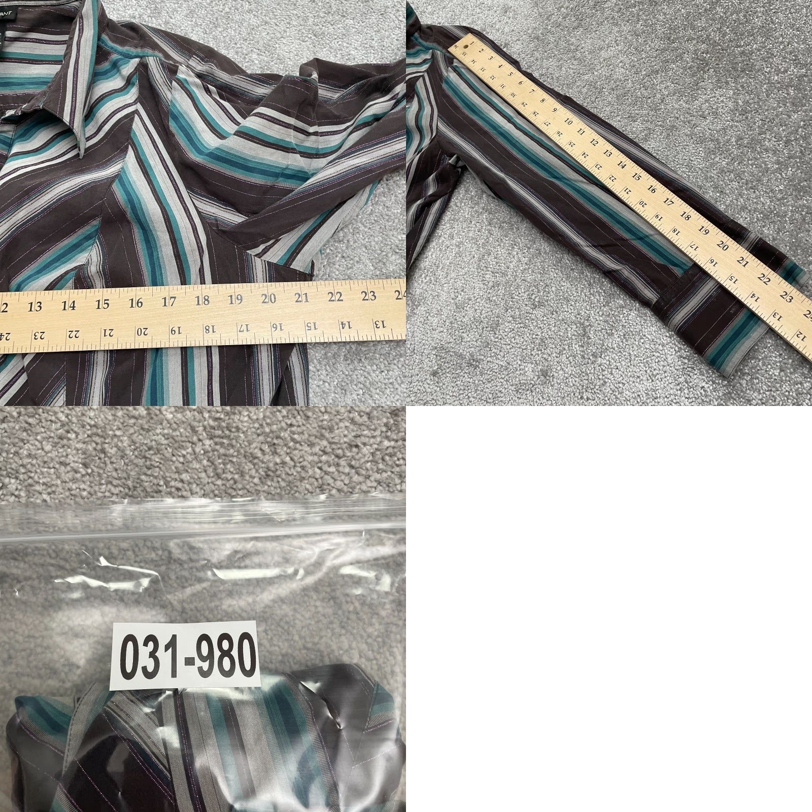 Vintage Lane Bryant Blouse Womens 18/20 Purple Striped Long Sleeve Hook & Eye Shirt Casual, Workwear, Travel Womens Regular Fit Vector Size XXL / US 16-18 / IT 52-54 - 9 Thumbnail