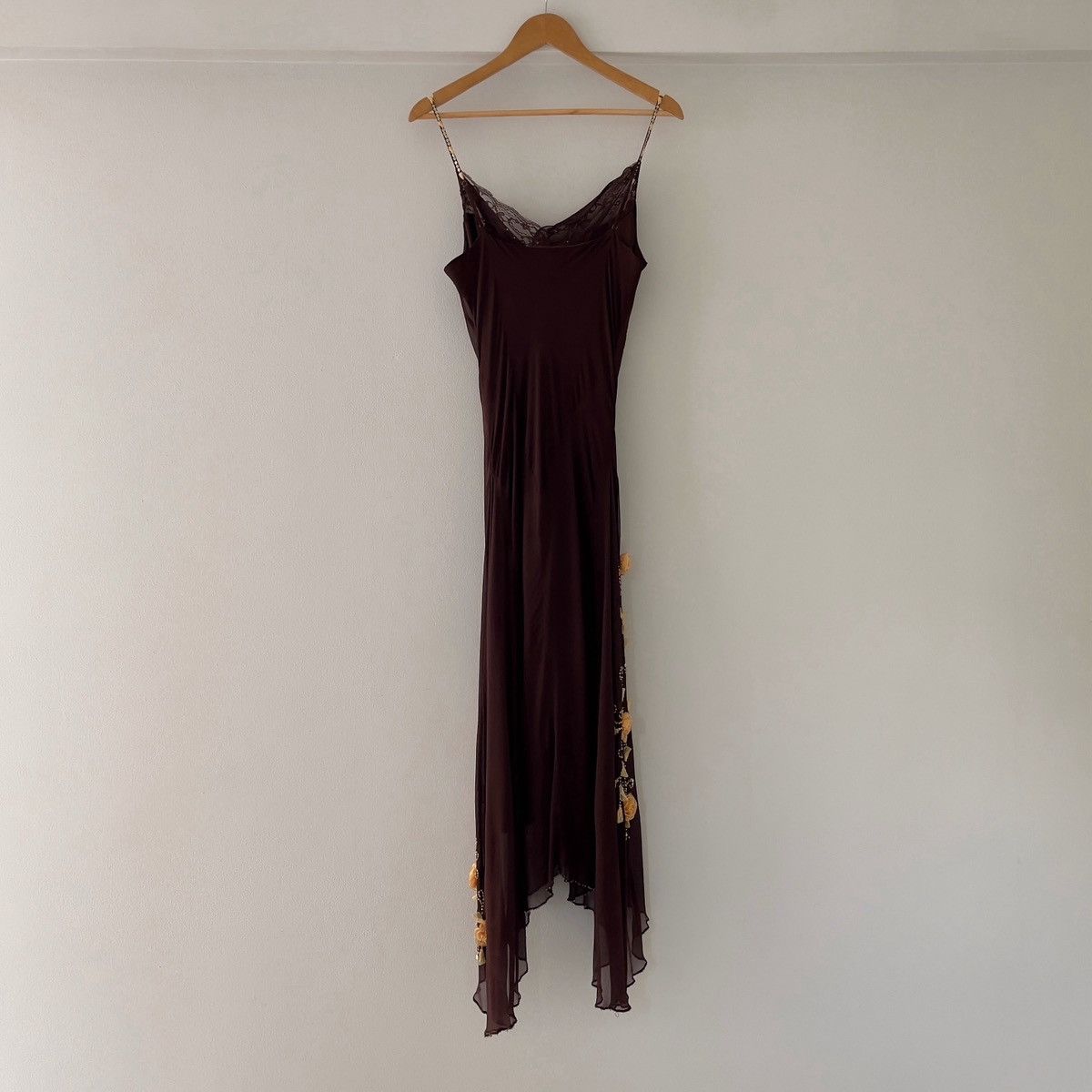 Other Vintage 1990s Silk Chiffon Brown Evening Gown (S–M) Size M / US 6-8 / IT 42-44 - 11 Thumbnail