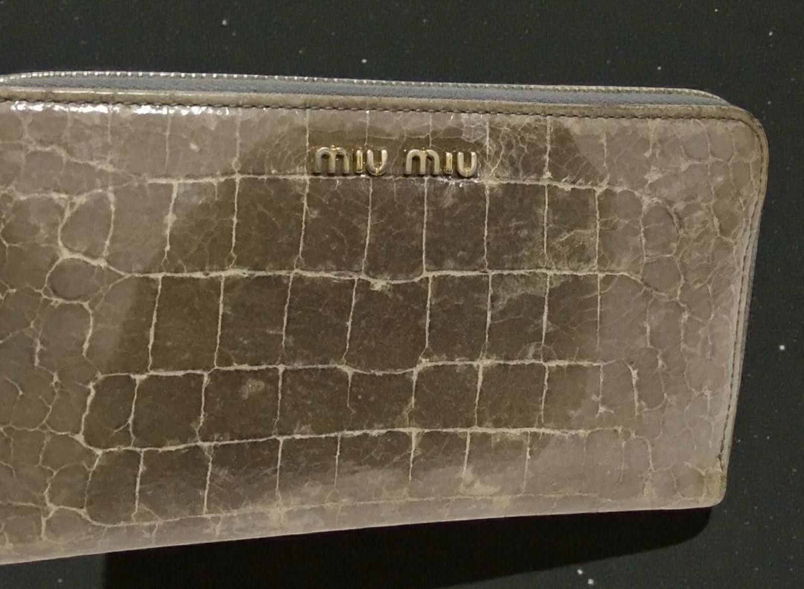 Miu Miu Miu Miu - Crocodile-Embossed Leather Wallet Size ONE SIZE - 3 Thumbnail