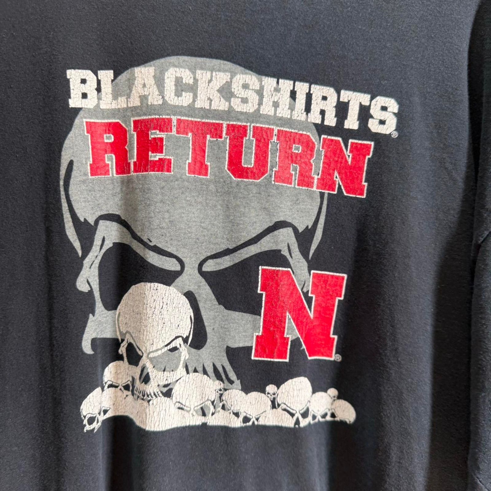 Vintage Vintage Y2K Nebraska Huskers Skull Blackshirts T-Shirt Size US XL / EU 56 / 4 - 3 Thumbnail