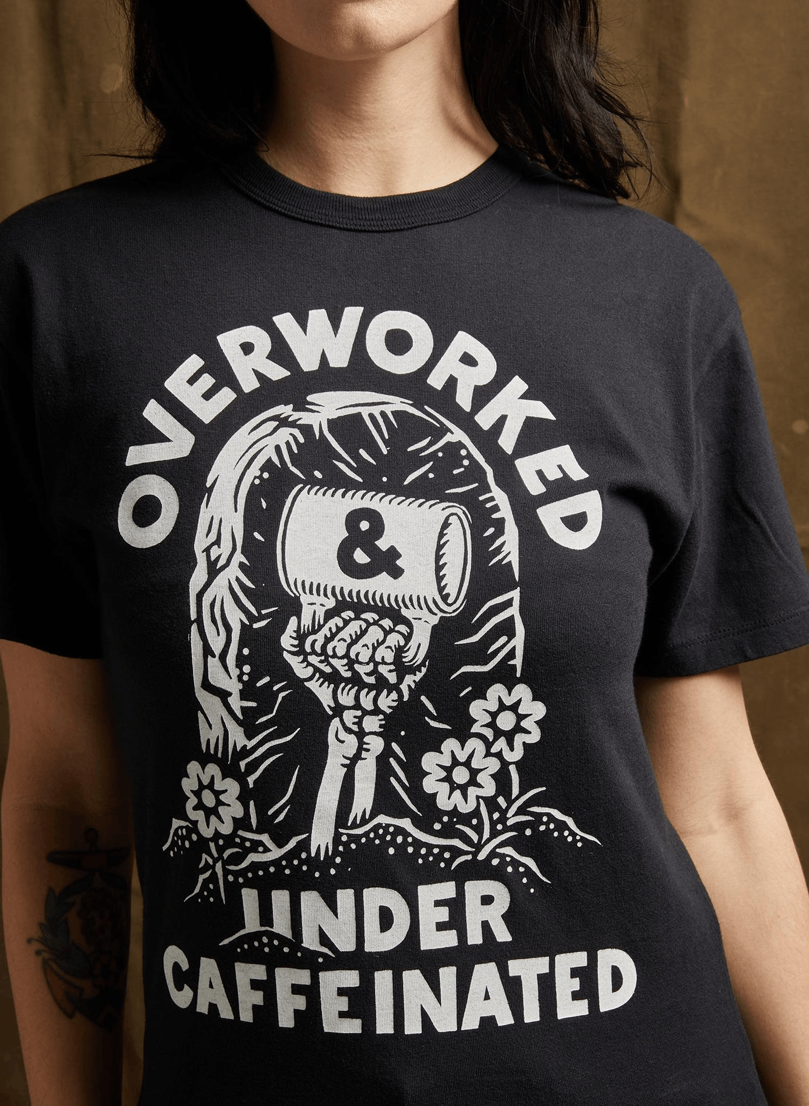 Designer × Vintage Over Worked Under Caffeinated T-Shirt Size US M / EU 48-50 / 2 - 4 Thumbnail