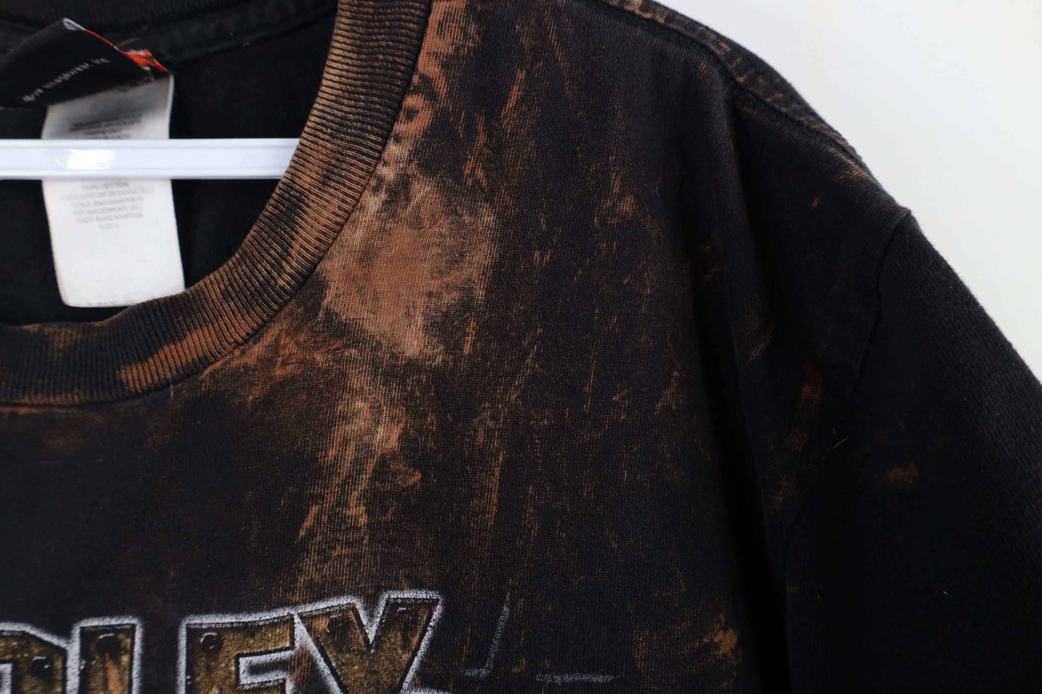 Harley Davidson × Vintage Vintage Y2K Harley Davidson Army Dog Tags Bleached T-Shirt Size US L / EU 52-54 / 3 - 8 Thumbnail