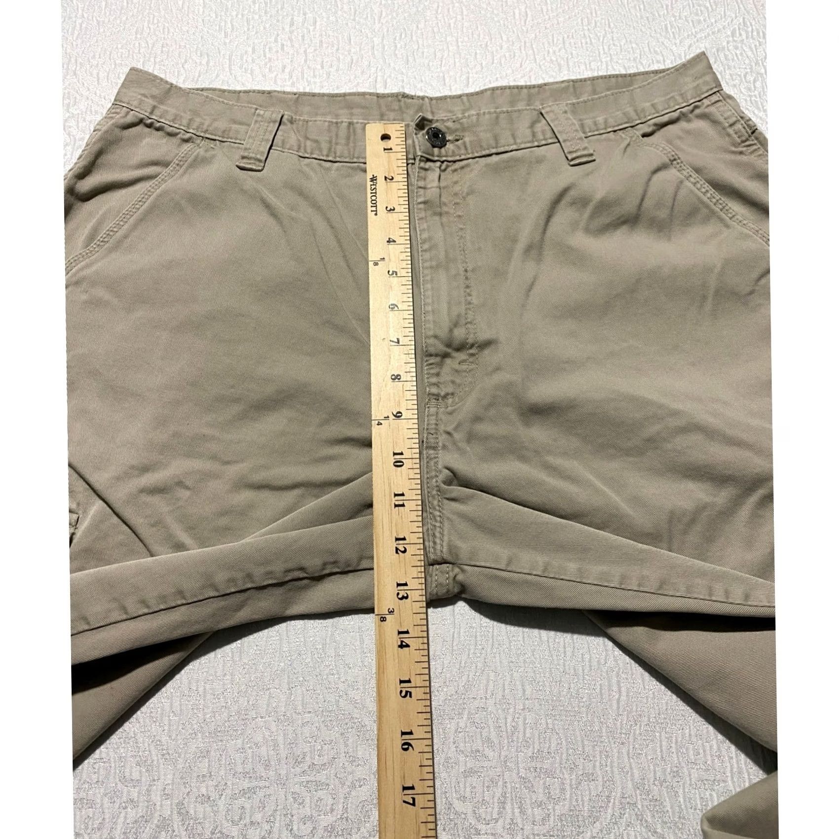 Wrangler Wrangler Cargo Pants Mens Khaki Tan 36x30 Straight Leg Relaxed Fit 6-Pocket Canvas Cotton Beige Size US 36 / EU 52 - 4 Thumbnail