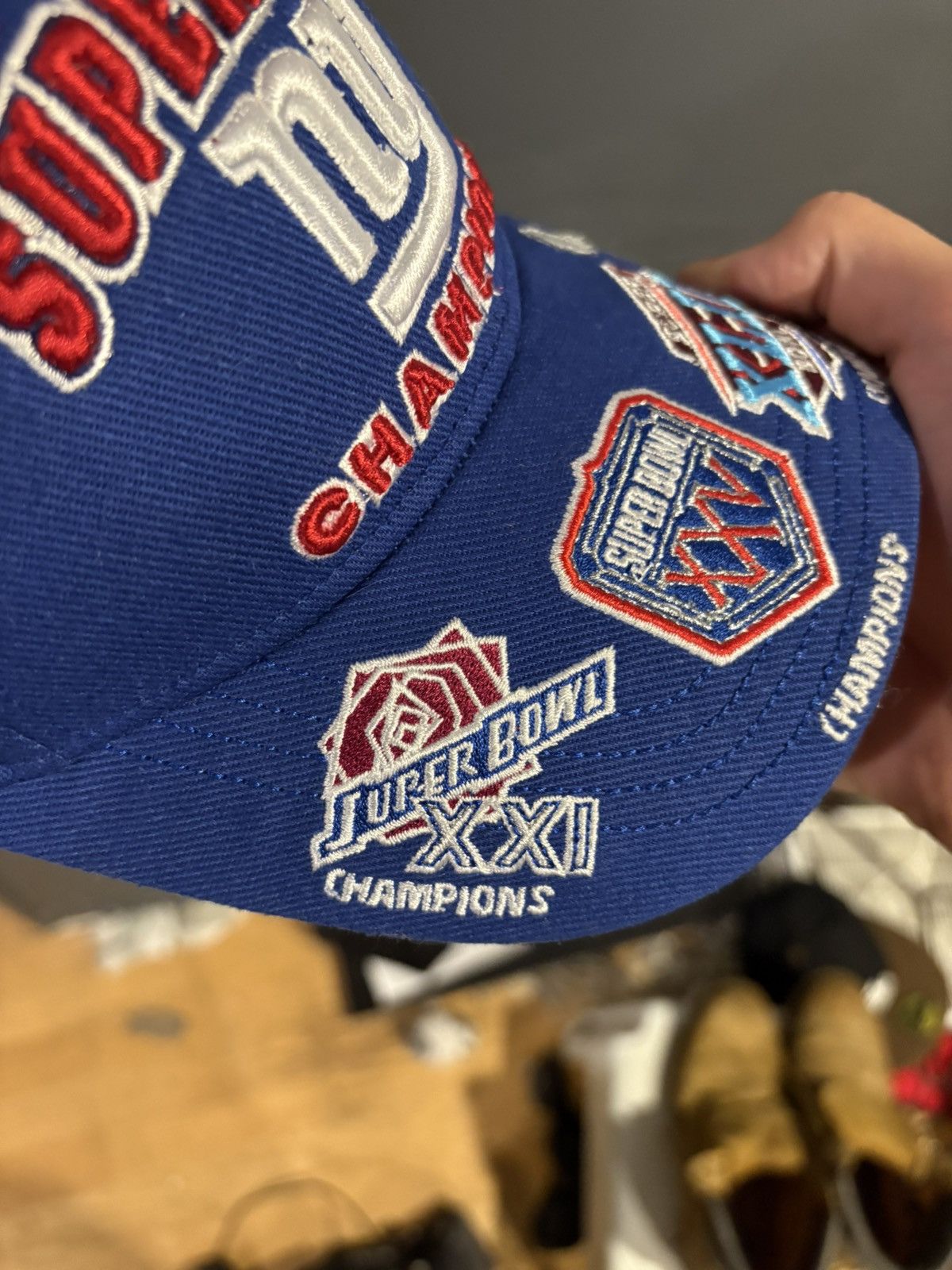 NFL New York Giants 4 Times Super Bowl Champions Hat Size ONE SIZE - 4 Thumbnail
