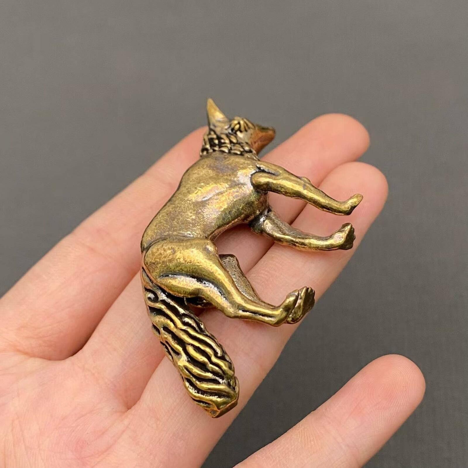 The Unbranded Brand Vintage Brass Fox Figurine Sculpture Size ONE SIZE - 3 Thumbnail