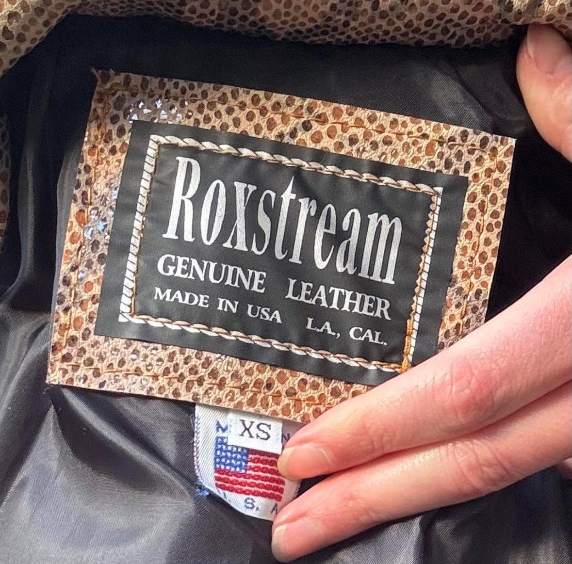 Vintage Y2K FAUX SNAKESKIN TAN LEATHER COAT Size XS / US 0-2 / IT 36-38 - 6 Thumbnail