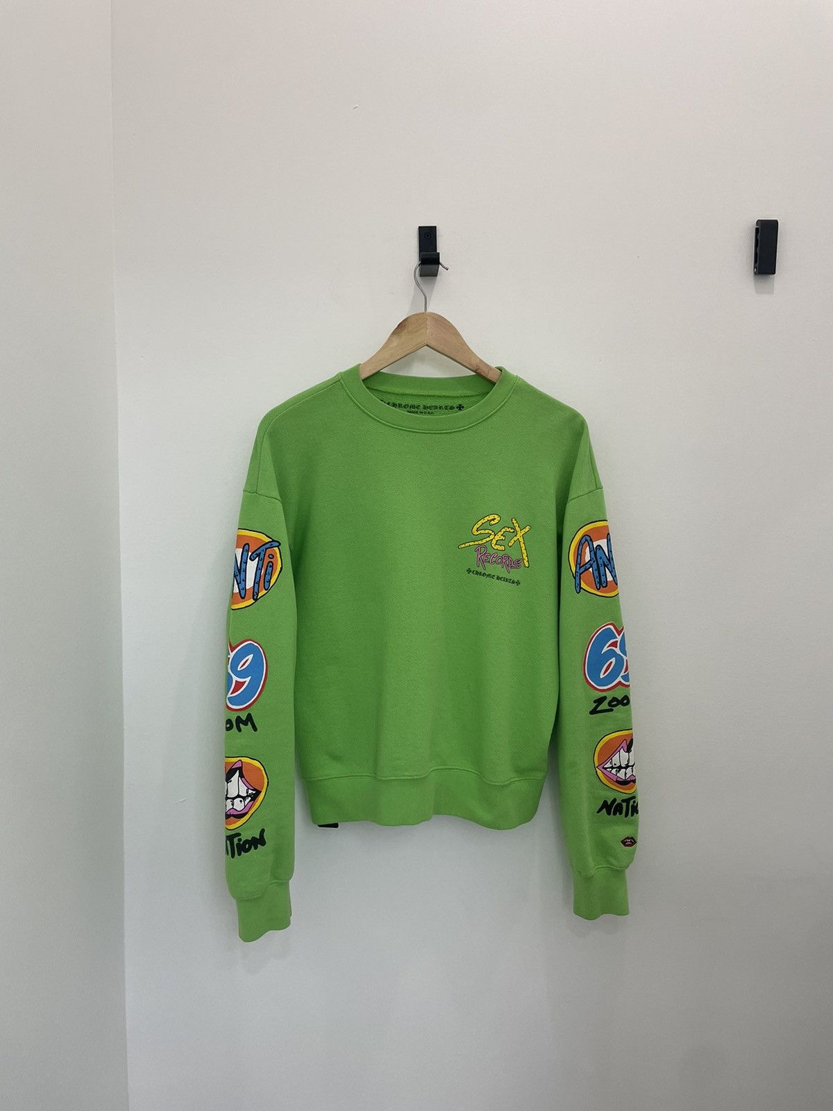 Chrome Hearts Chrome Hearts Matty Boy Sex Records Lime green Sweatshirt Size US S / EU 44-46 / 1 - 1 Thumbnail