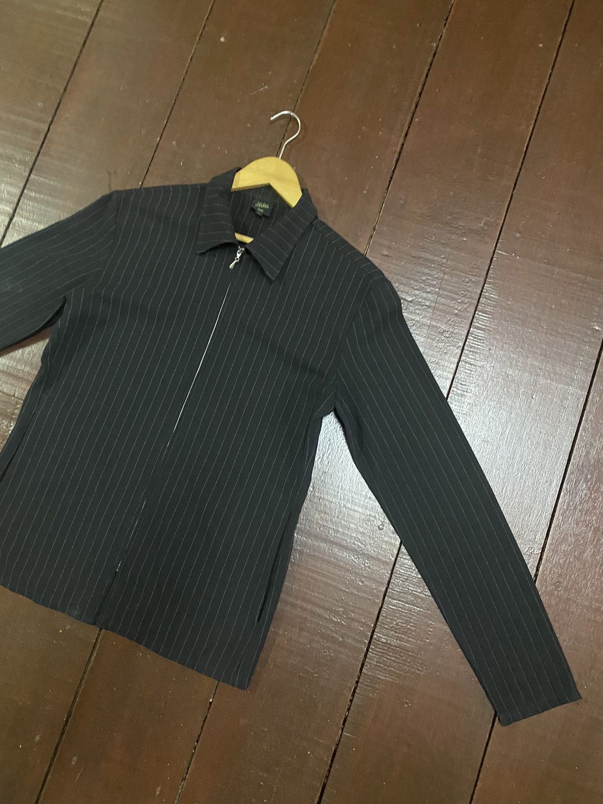 Jean Paul Gaultier Jeans Paul Gaultier Slim Black Striped Zip Seersucker Suit. Size L / US 10 / IT 46 - 8 Thumbnail