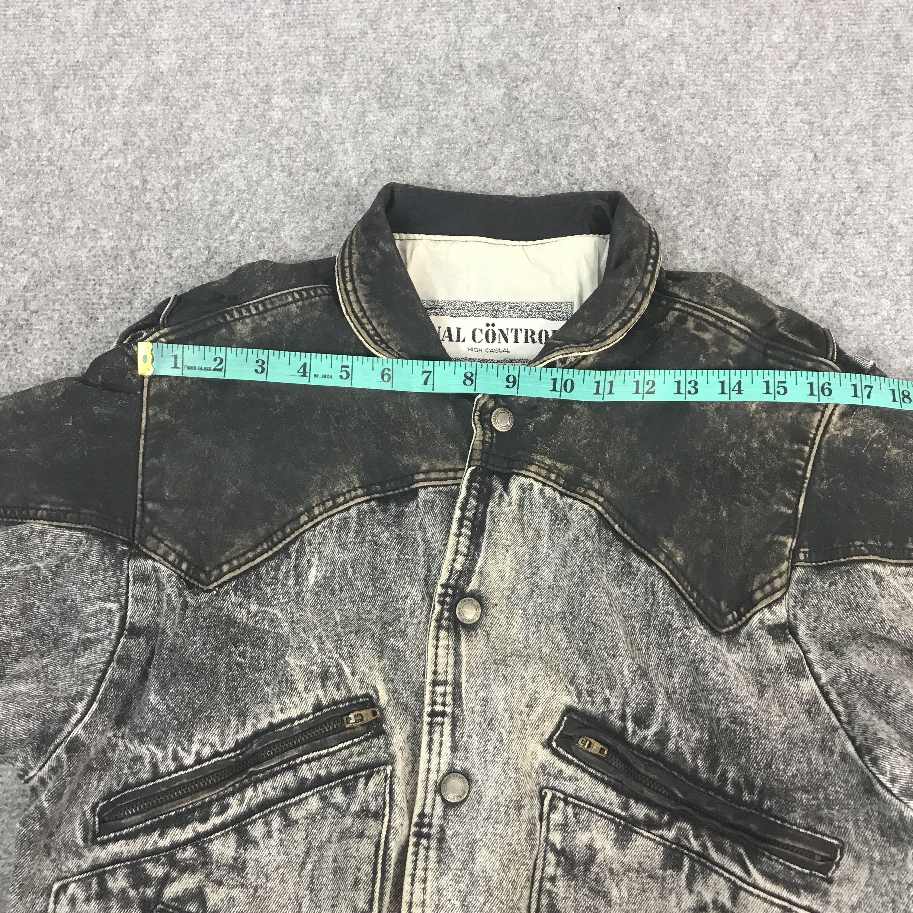Vintage DUAL CONTROL SNAP BUTTON LEATHER DENIM JACKET Size US M / EU 48-50 / 2 - 5 Thumbnail