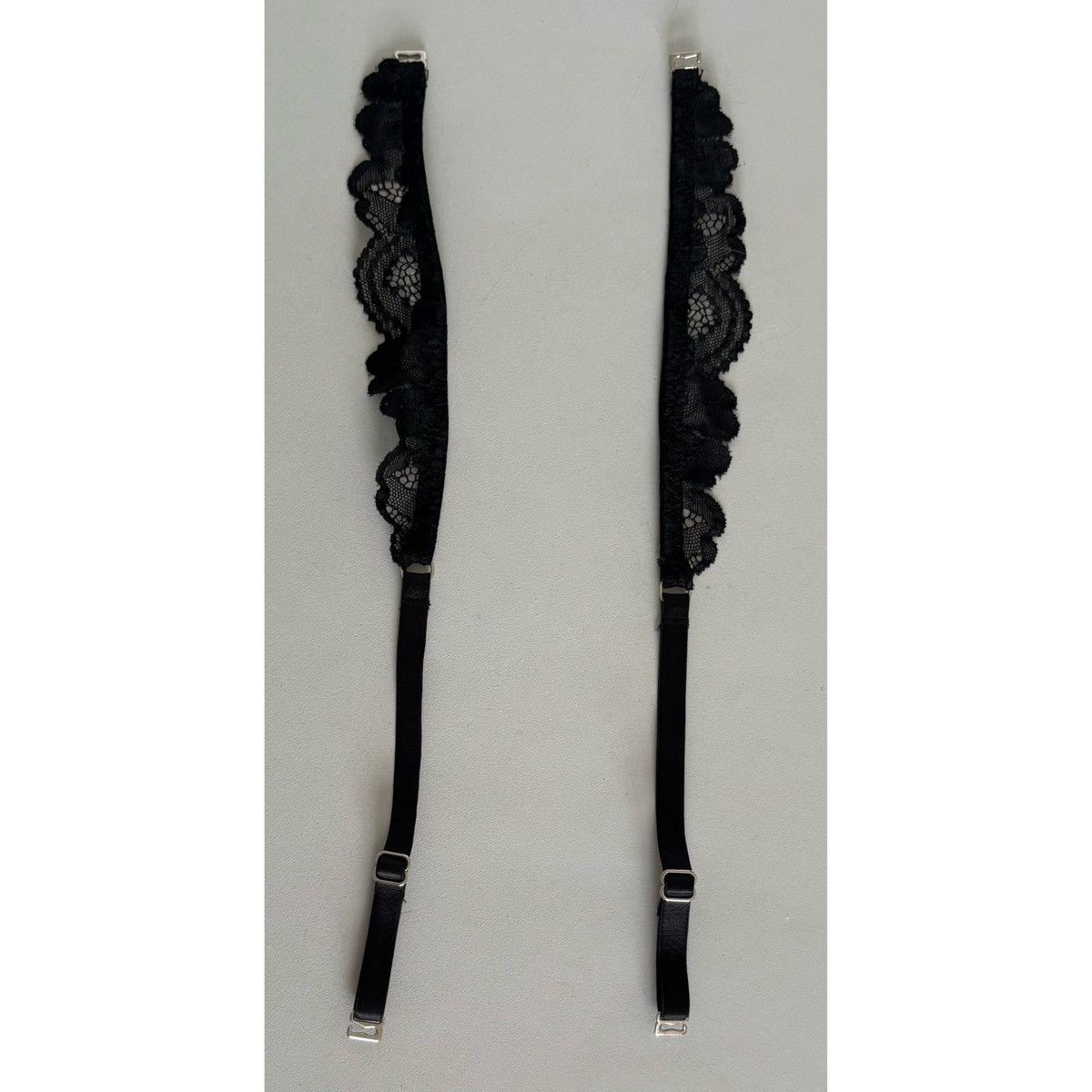 Vintage Black Lace Bra Straps Hosiery Lingerie Matching Pair Set 🖤 Size ONE SIZE - 2 Thumbnail