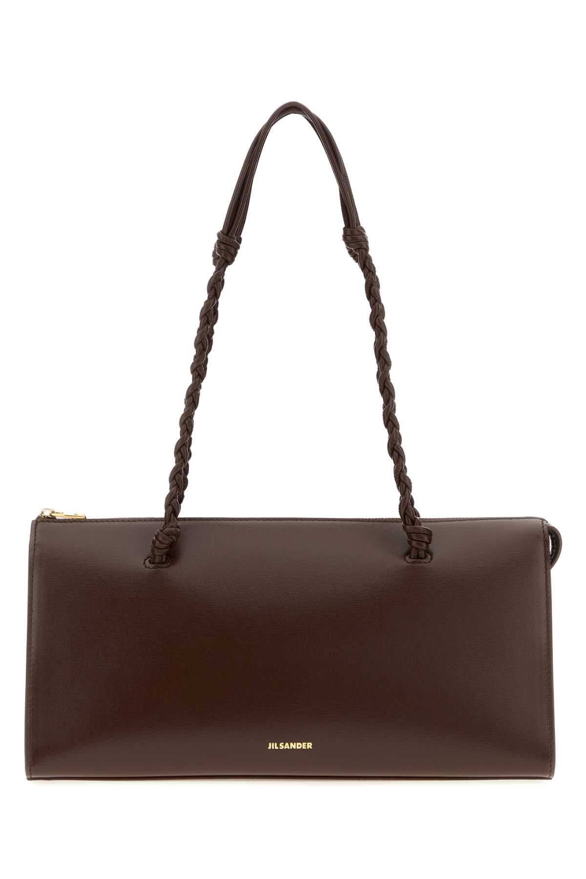 Jil Sander Chocolate Leather Tangle Tent Shoulder Bag Size ONE SIZE - 1 Thumbnail
