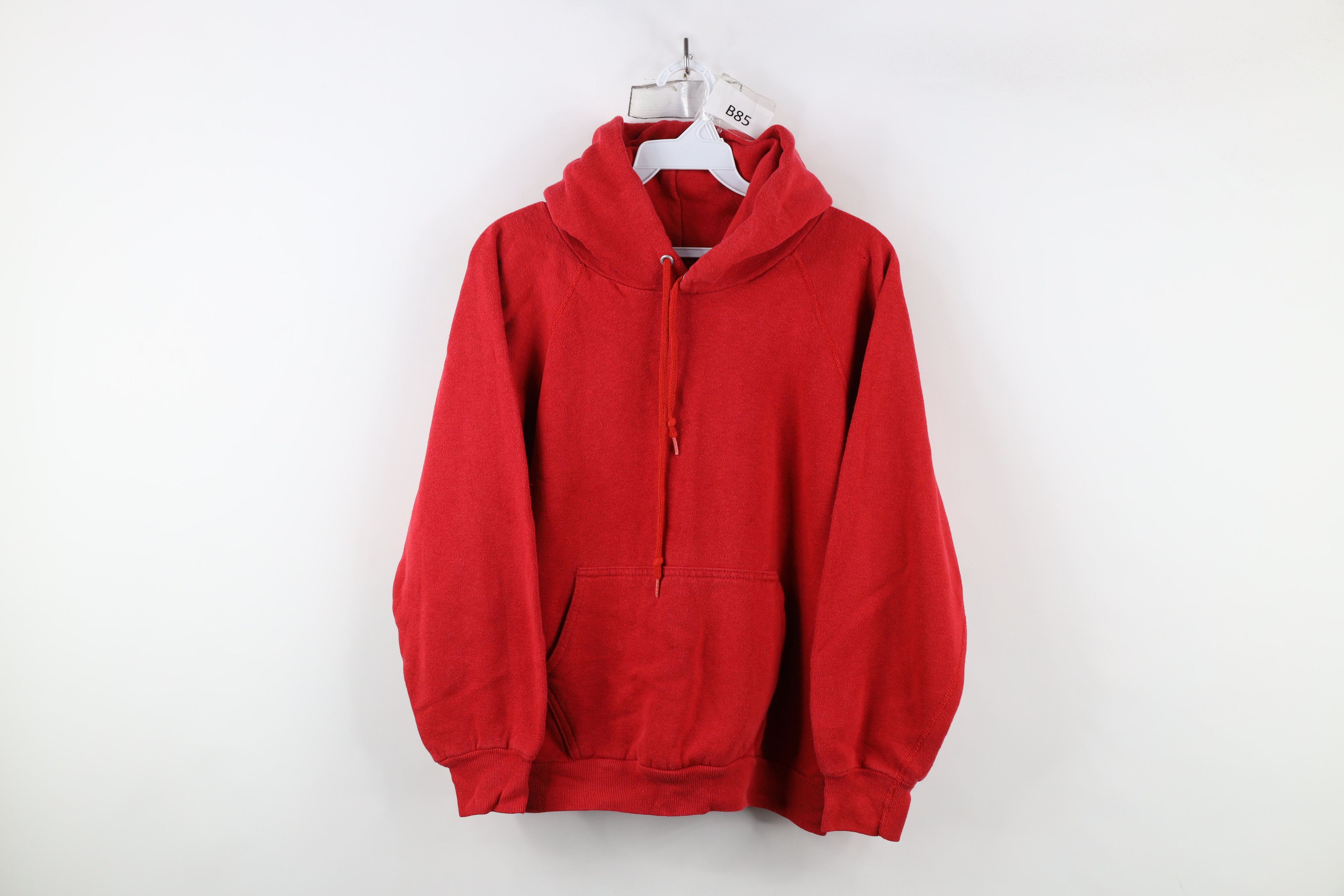 Vintage Vintage 70s 80s Streetwear Raglan Hoodie Sweatshirt Red USA Size US M / EU 48-50 / 2 - 1 Thumbnail